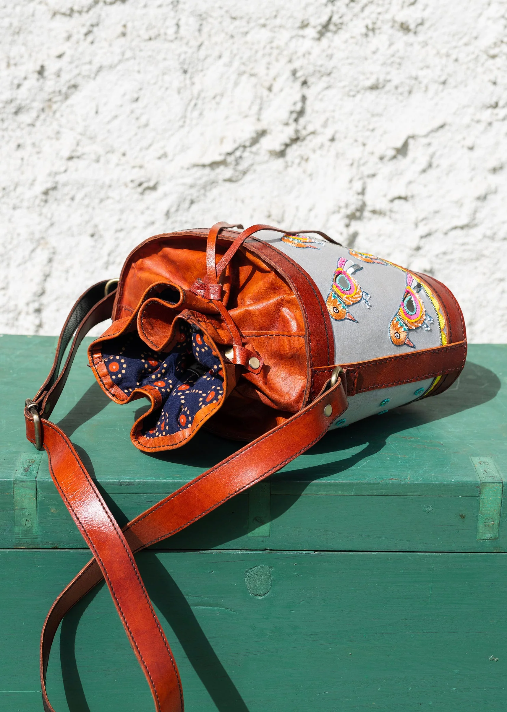 Handcrafted hand embroidered leather bags - Image 6