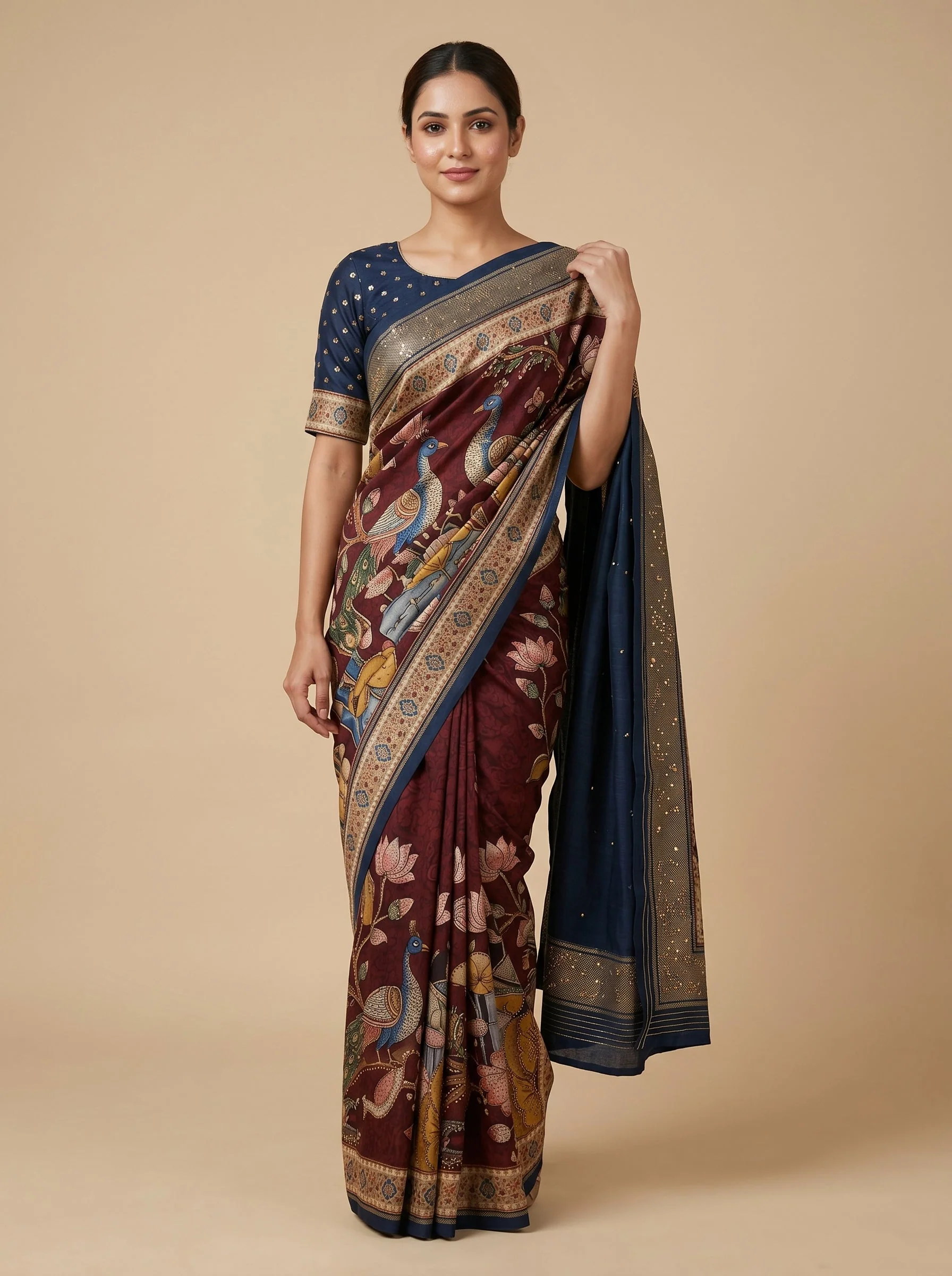 Henna Leaf Charm Saree