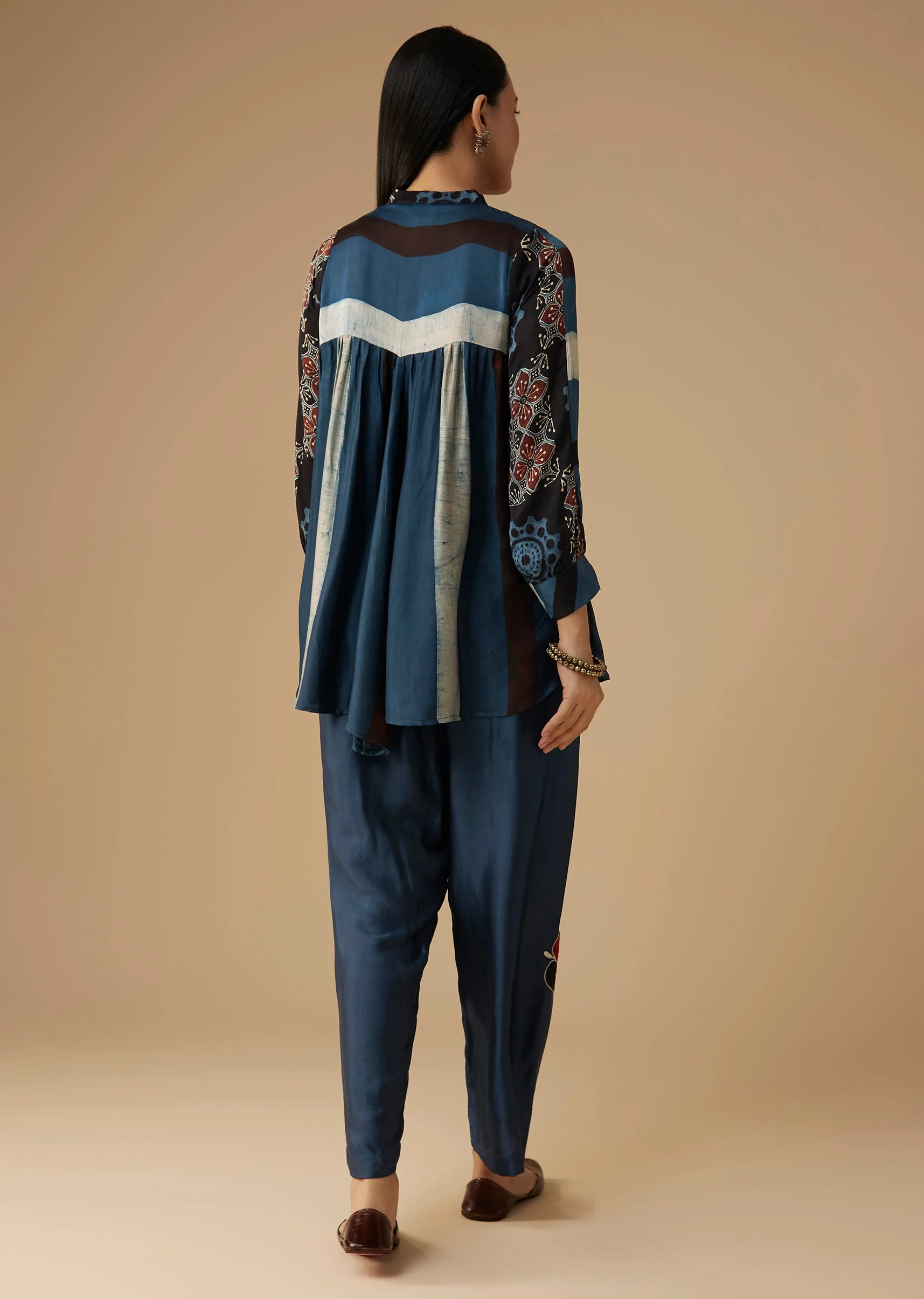 Indigo Ajrakh Tunic and Pant Set - Image 5