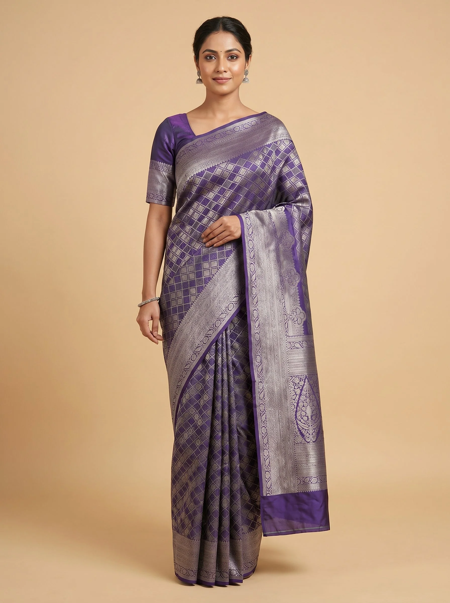 Indigo Blue Deep Tone Handloom Saree
