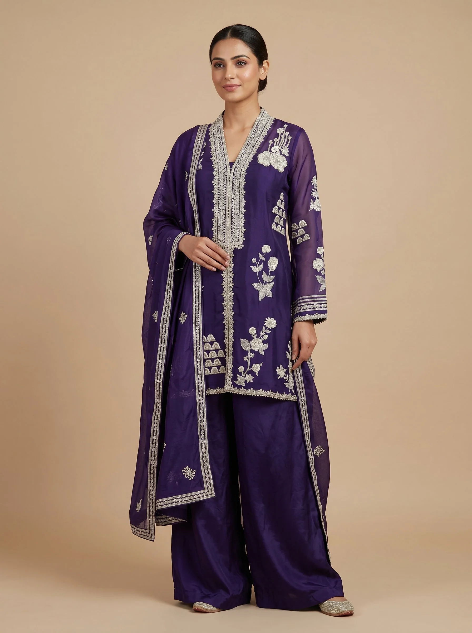 Iris Purple Palazzo Set