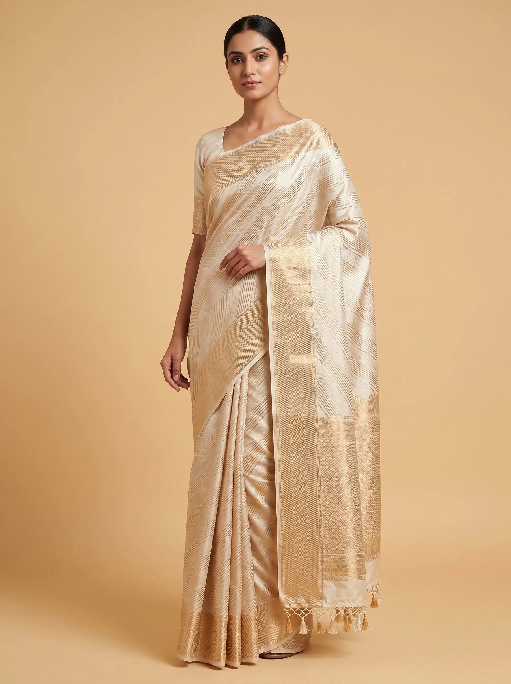 Ivory Classic Handloom Saree