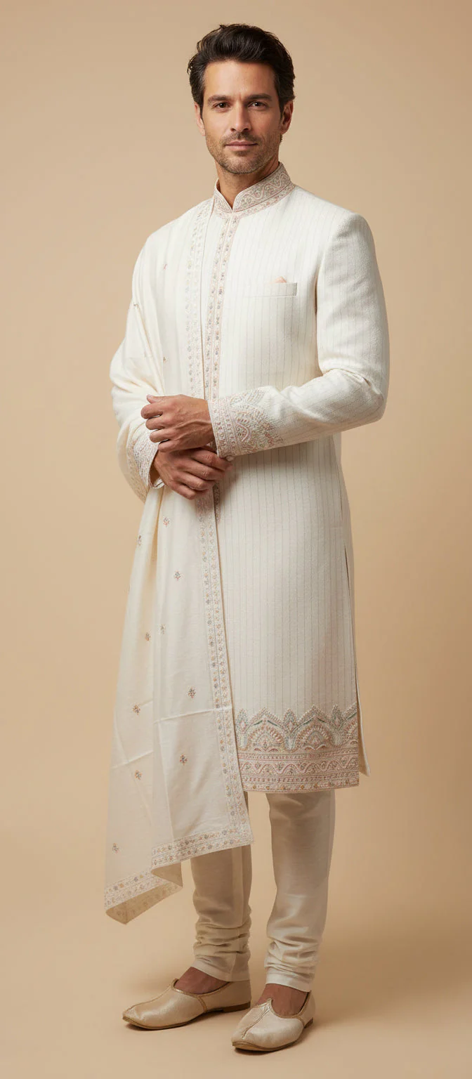 Ivory Classic Sherwani - Image 2