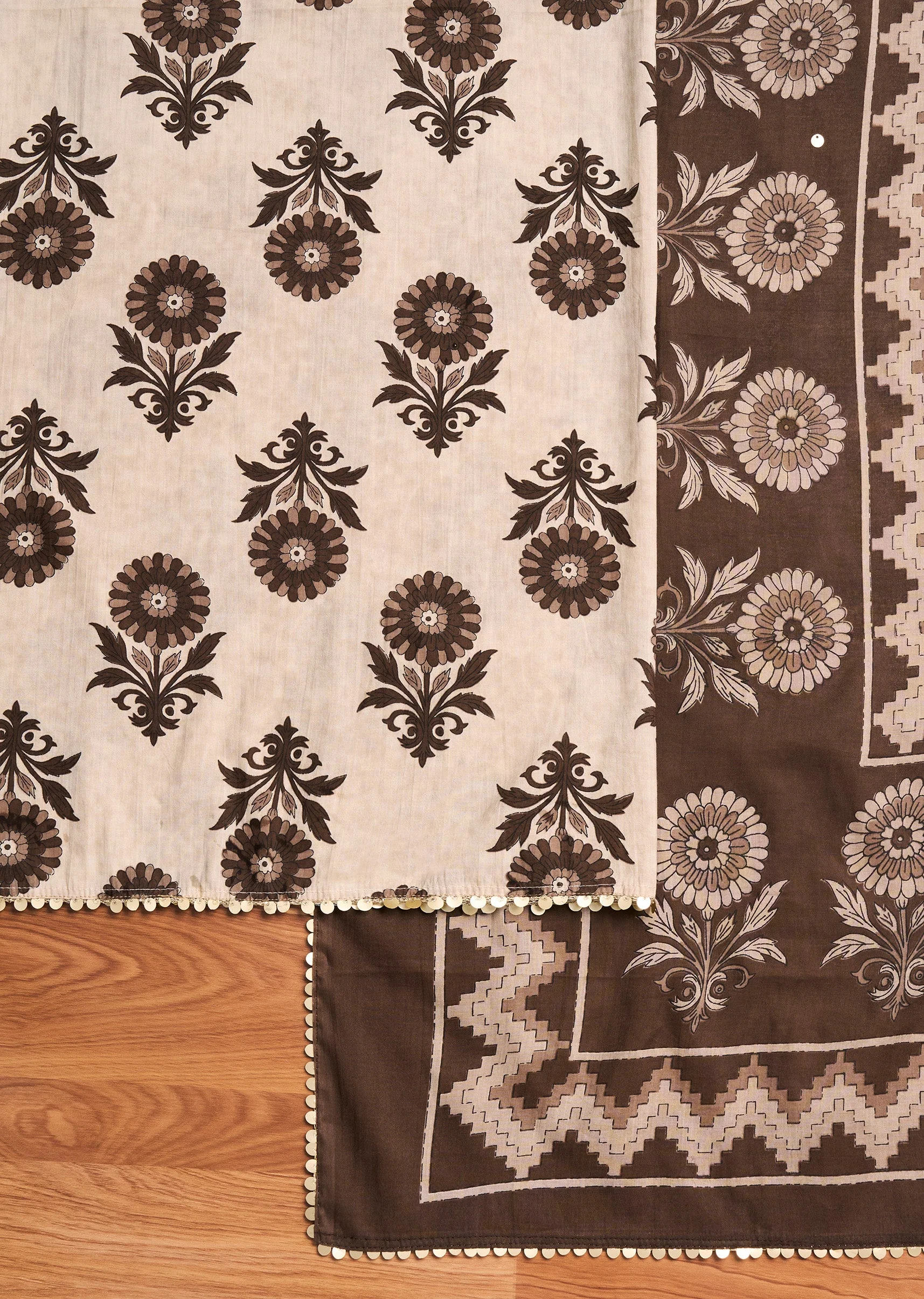 Ivory Cotton Unstitched Suit Set - Image 3