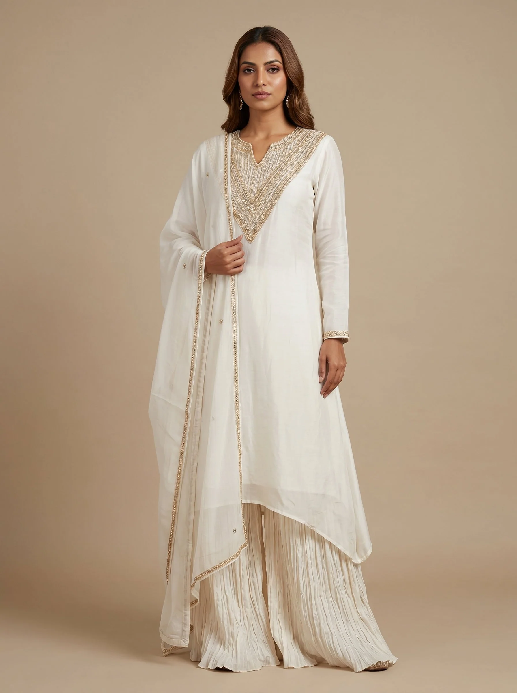 Ivory Cream Palazzo Set