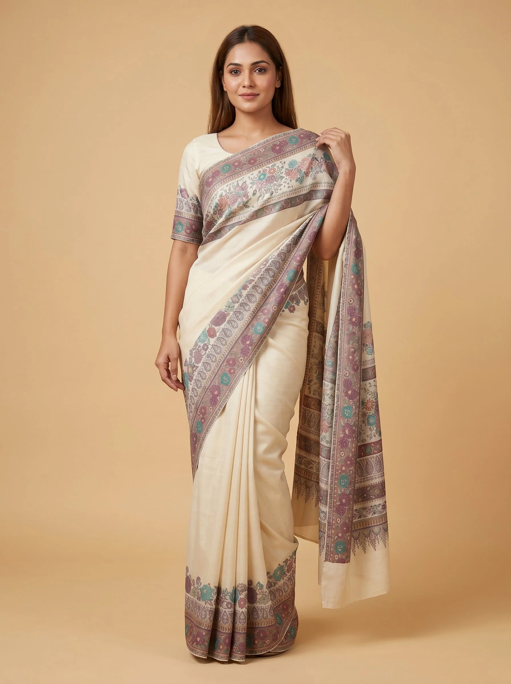 Ivory Elegance Handloom Saree