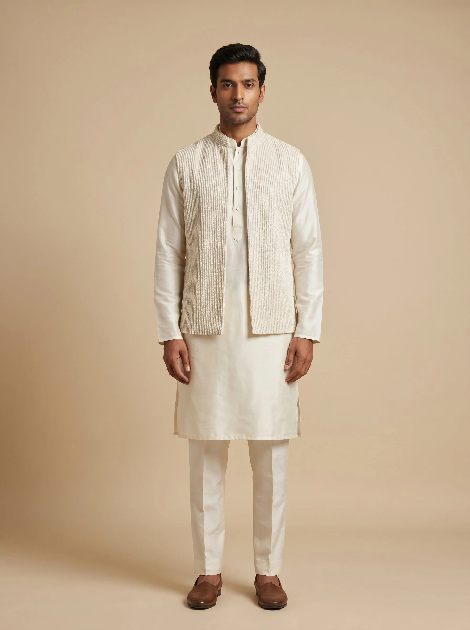 Ivory Jacket Kurta Set