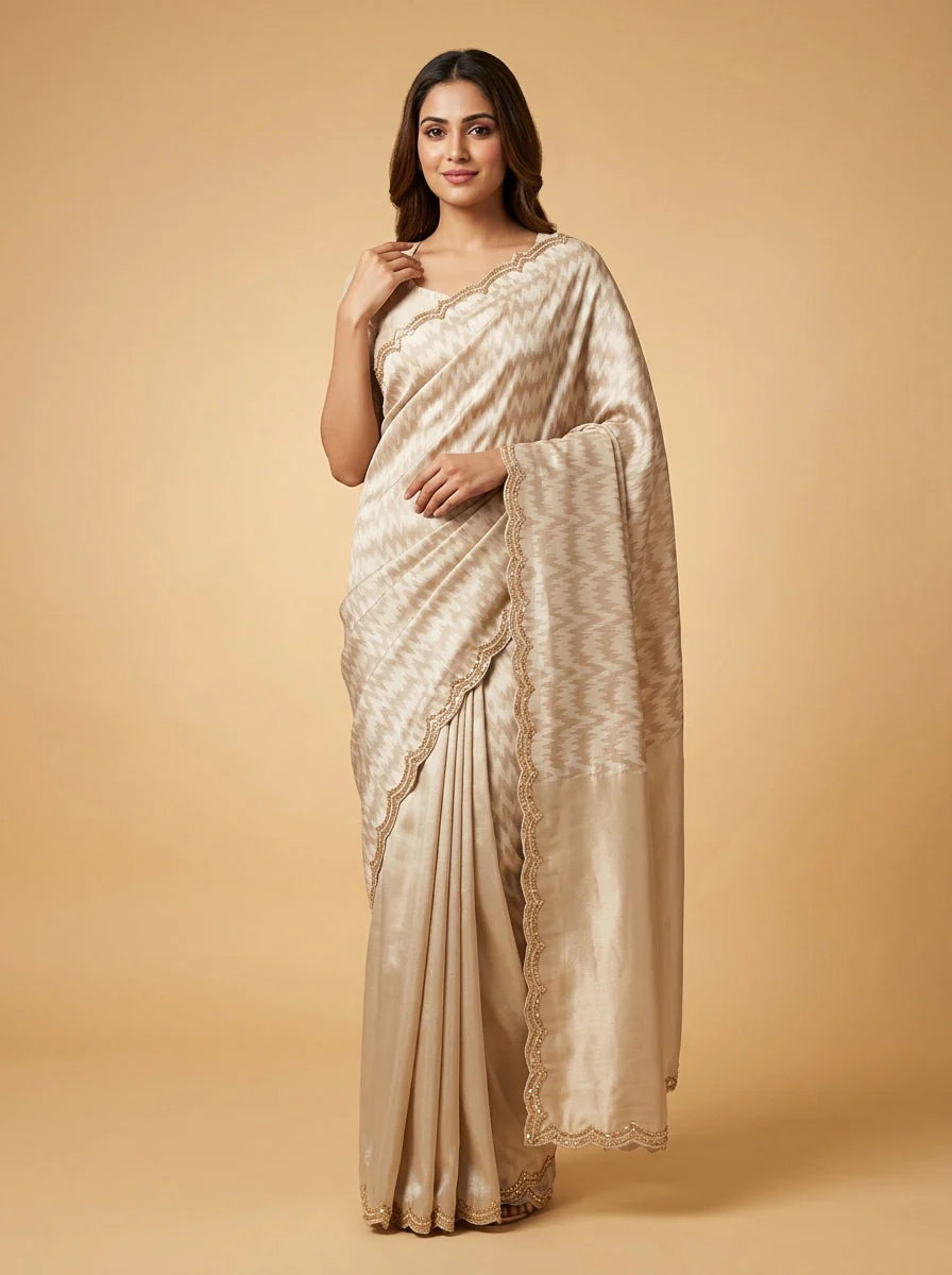 Ivory Off-White Pure Elegance Saree