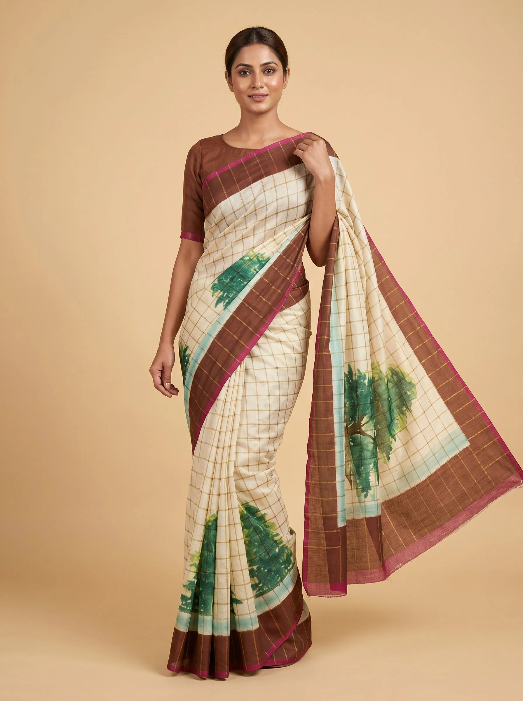Ivory Pure Finish Handloom Saree