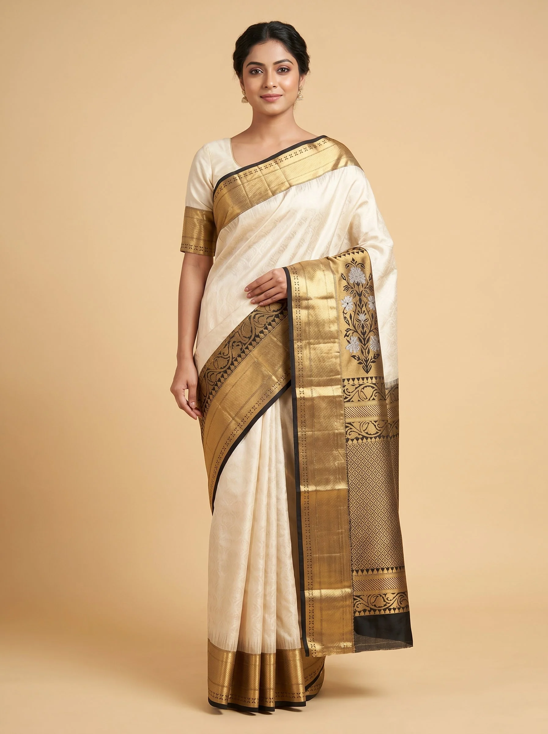 Ivory White Glow Saree