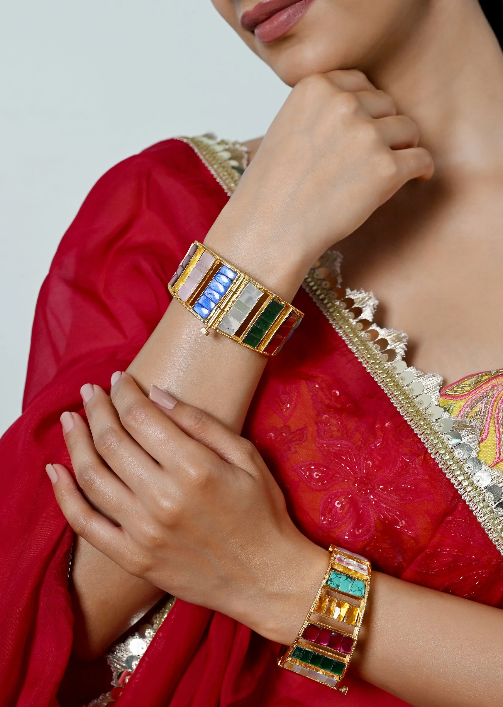 Jadau Kundan Statement Bangles - Image 2