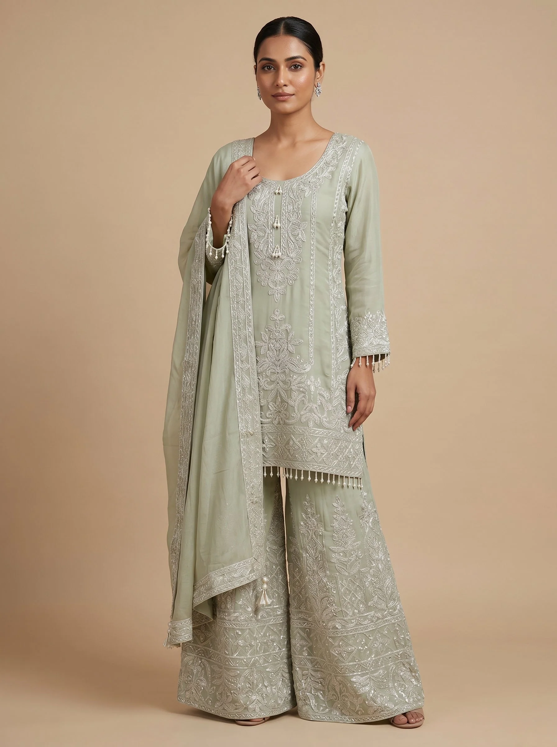 Jade Green Sharara Set