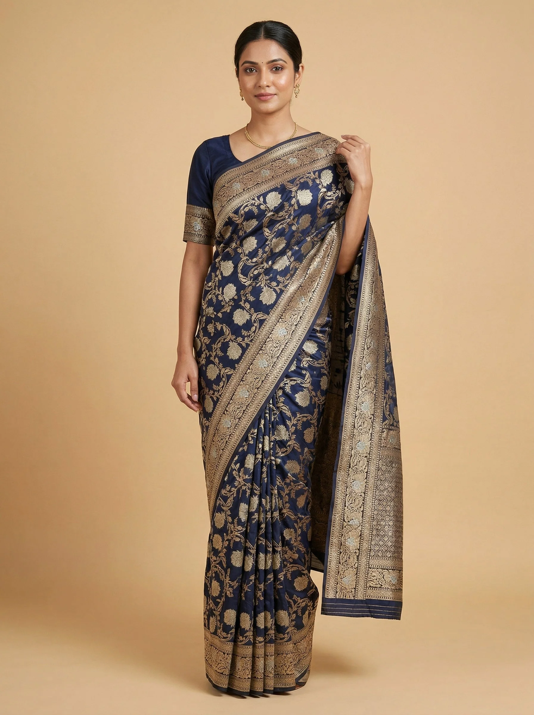 Jet Black Signature Handloom Saree