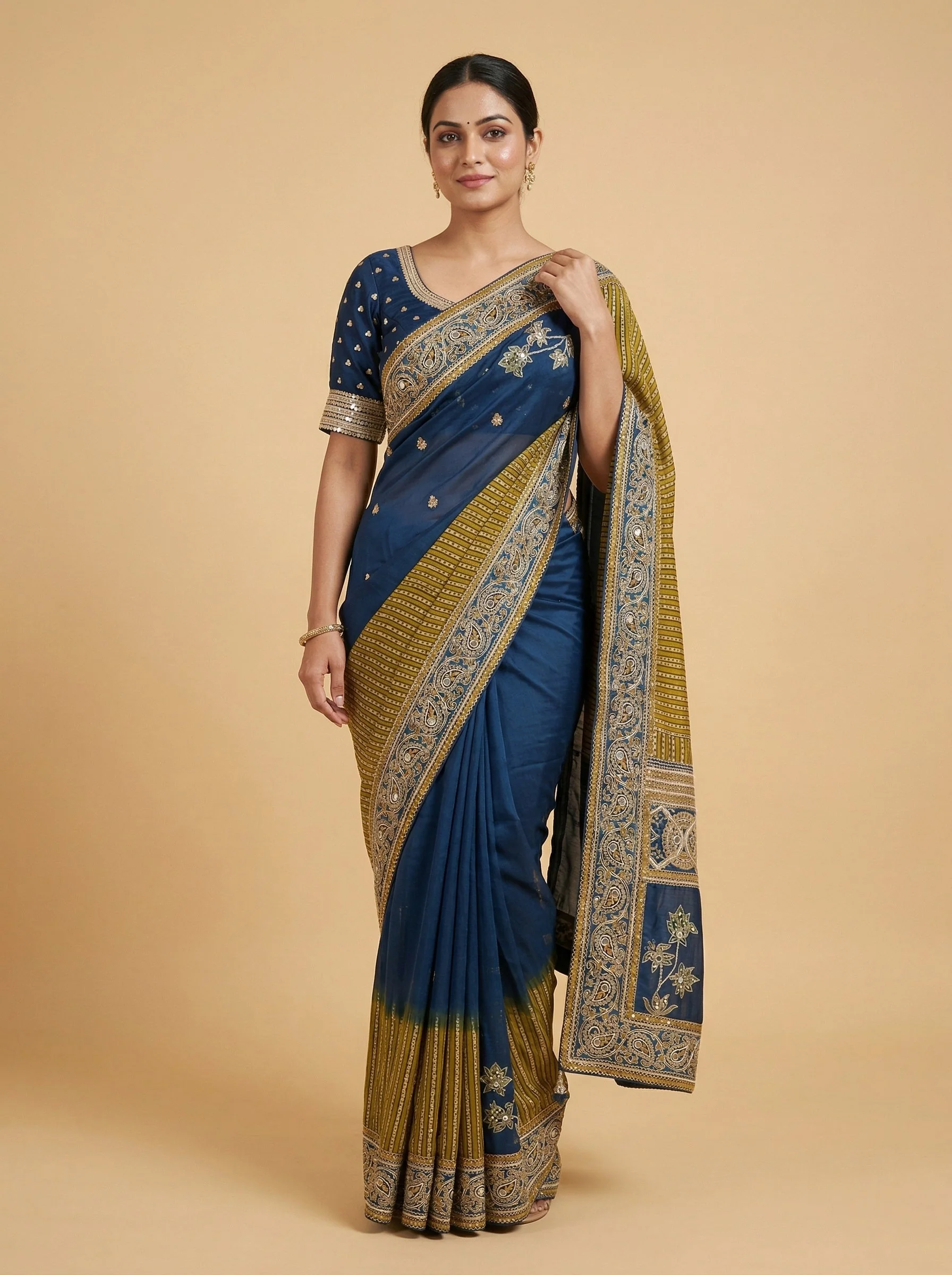 Kaleidoscope Multicolour Embroidered Saree