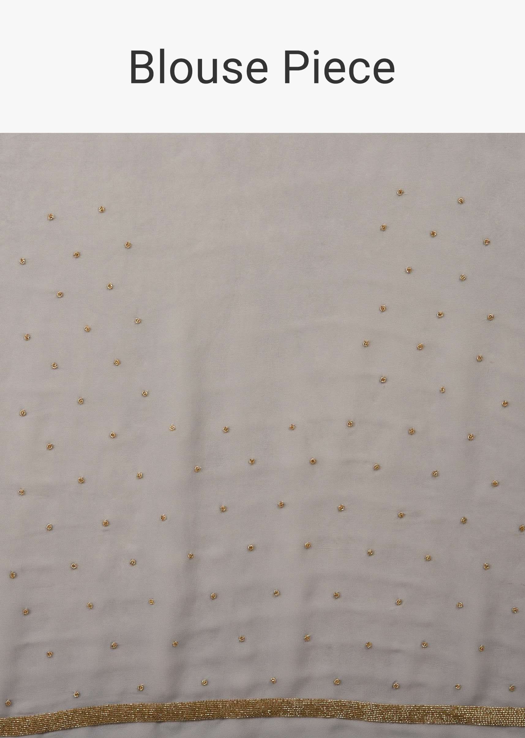 Powder Blue Saree Kashmiri Embroidered In Georgette - Image 7