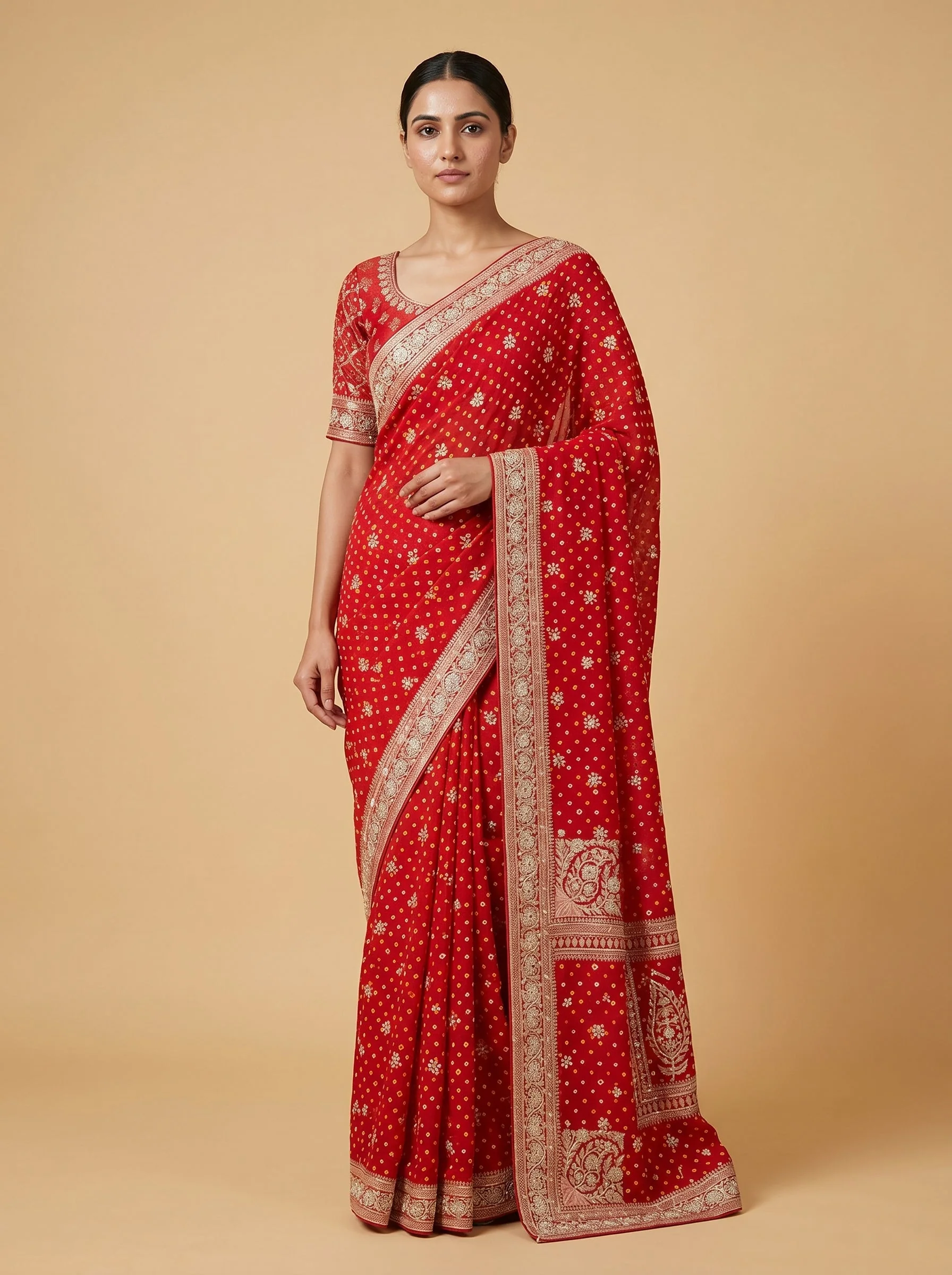 Keri Gold Embroidered Saree