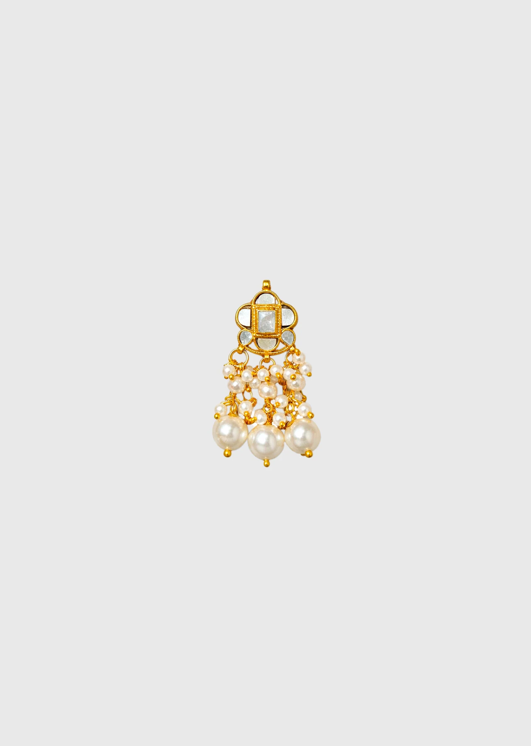 Kundan And Mother Of Pearl Necklace Set - Image 4