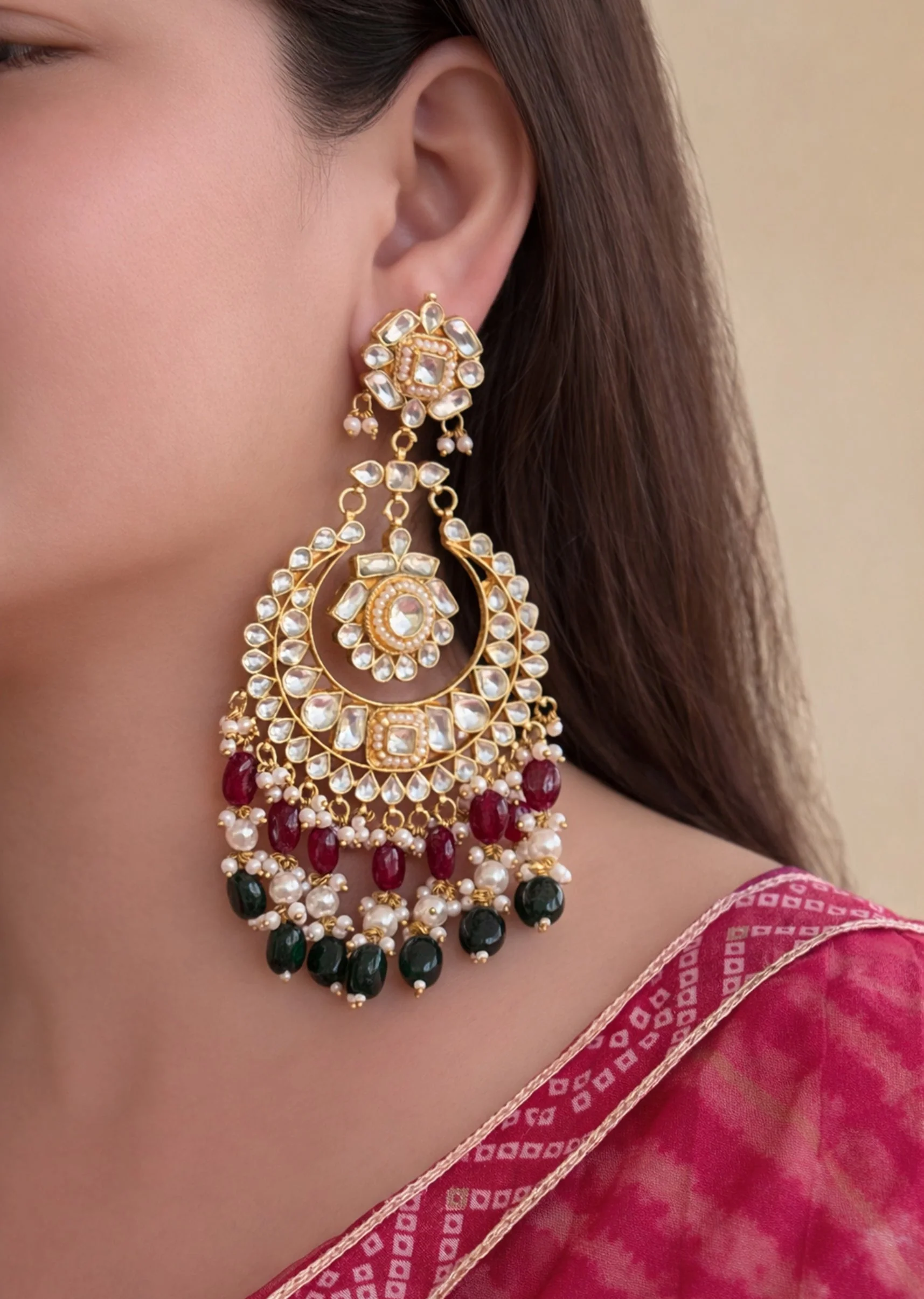 Kundan Chandbali Earrings