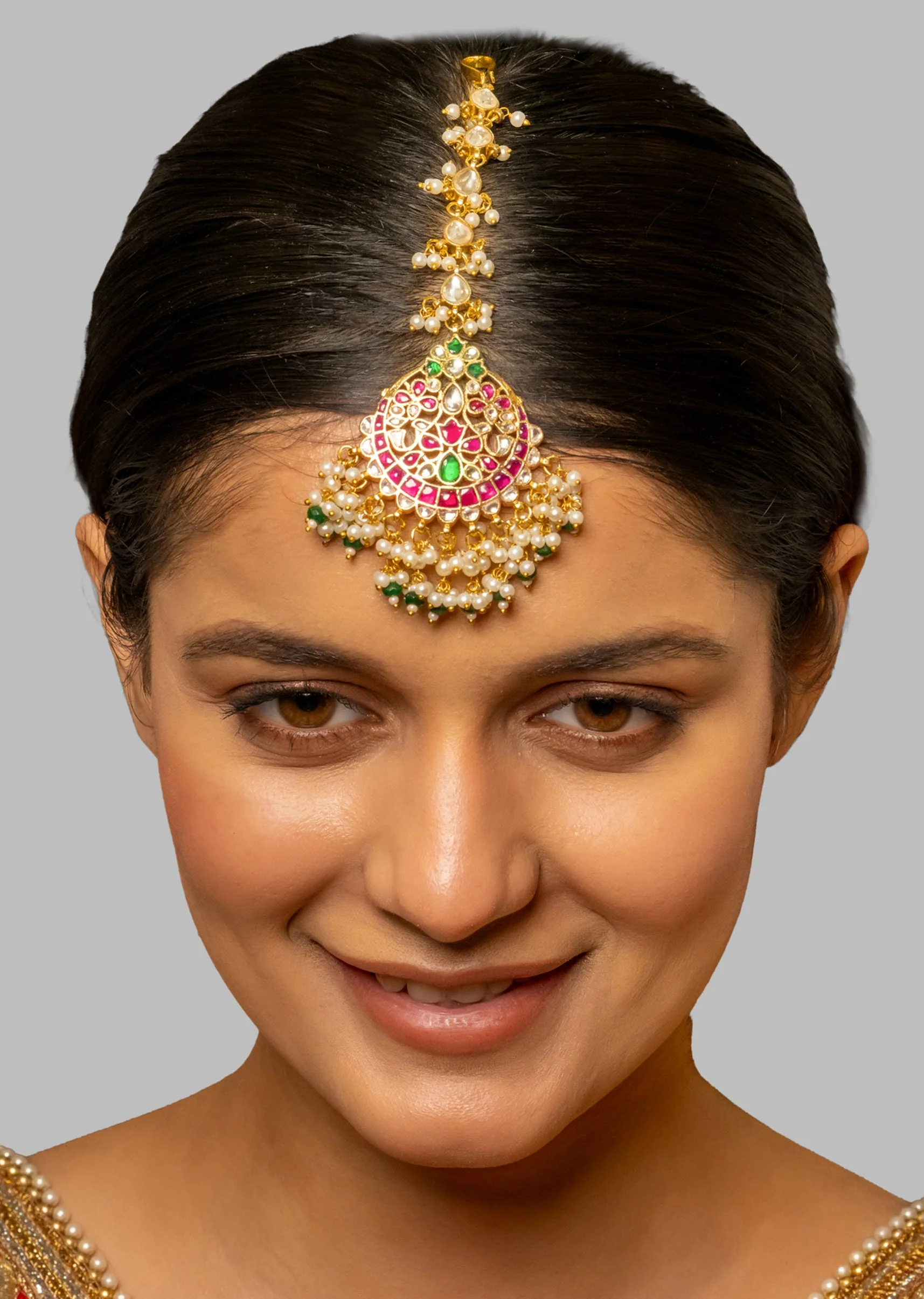 Kundan Gemstone Maang Tika - Image 2