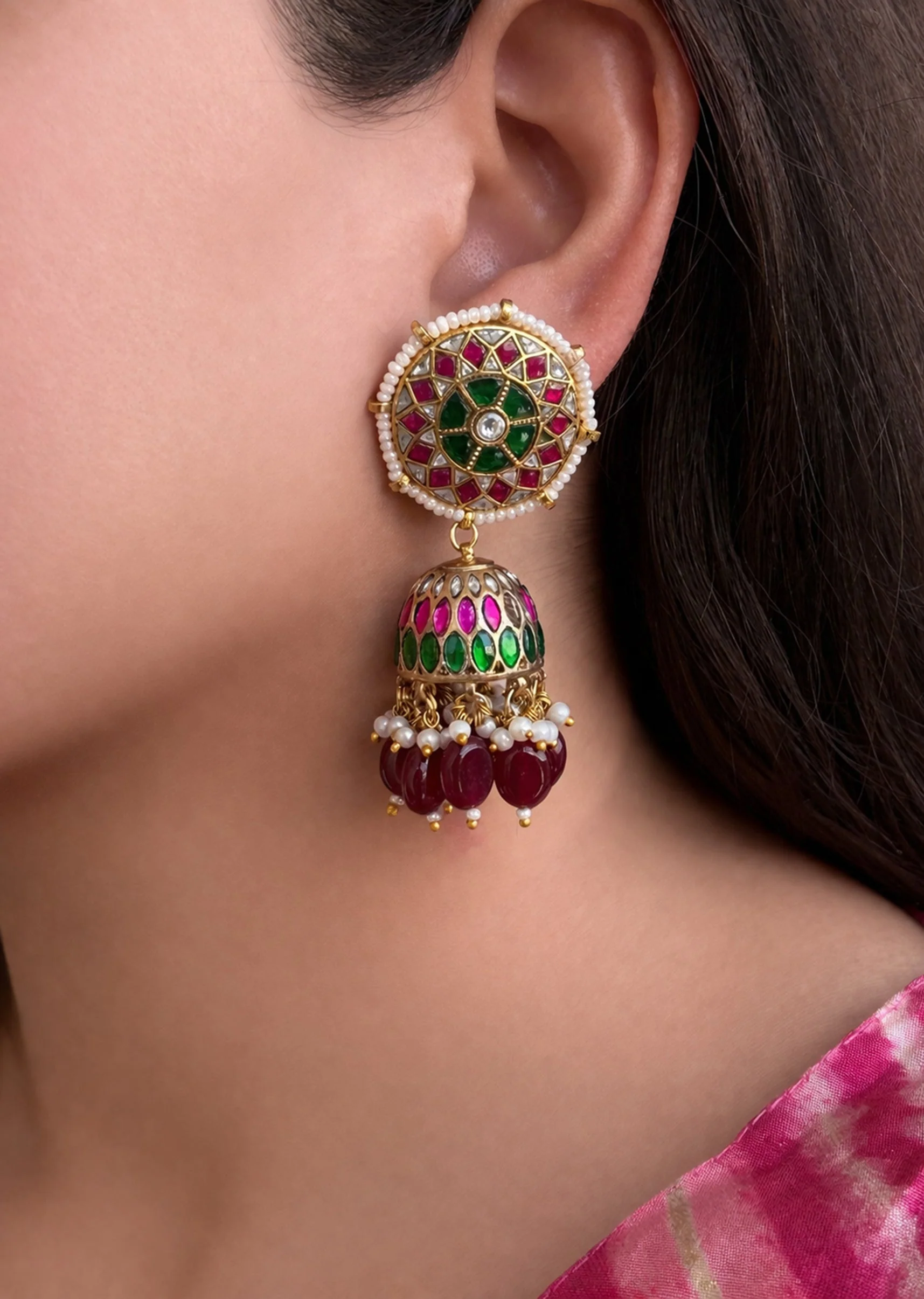 Kundan Jhumki Earrings