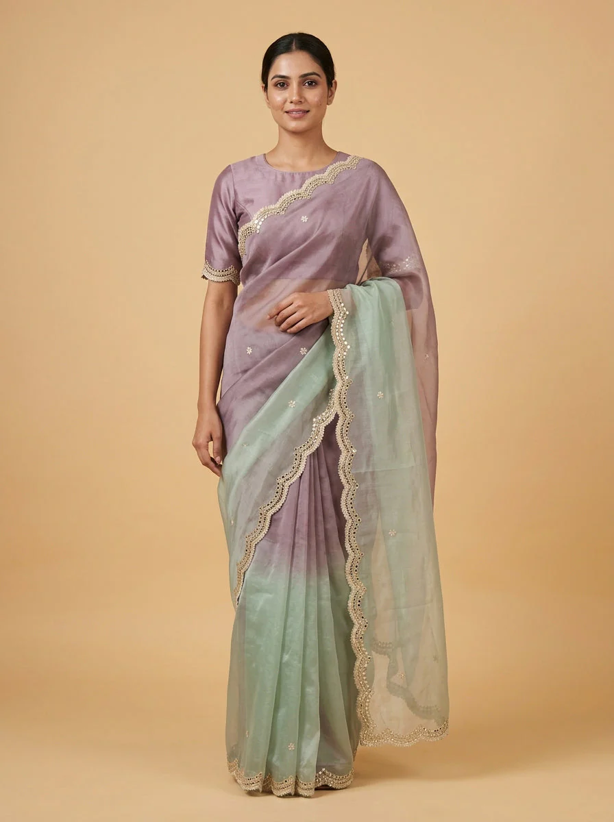 Lagoon Sea Green Fluid Grace Saree