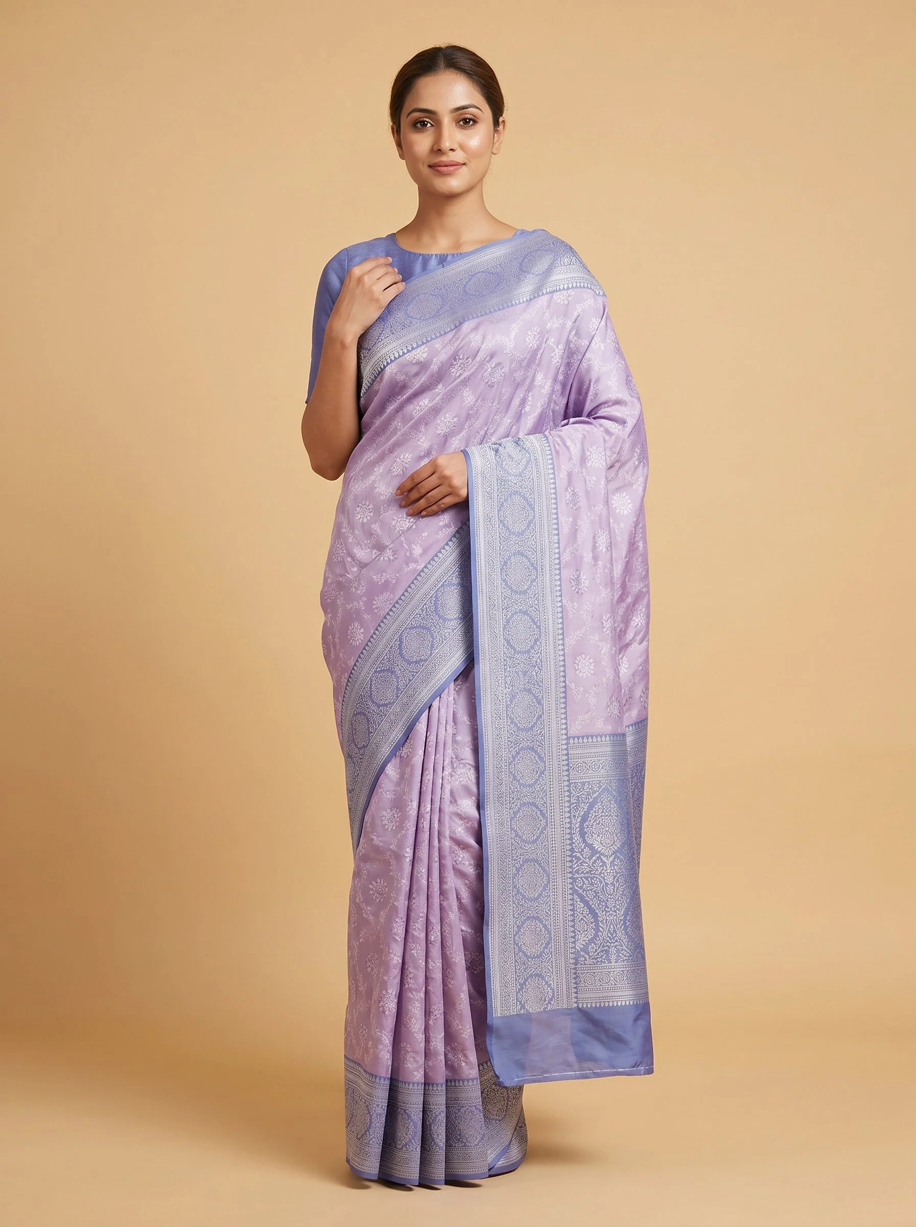 Lavender Airlight Drape Handloom Saree