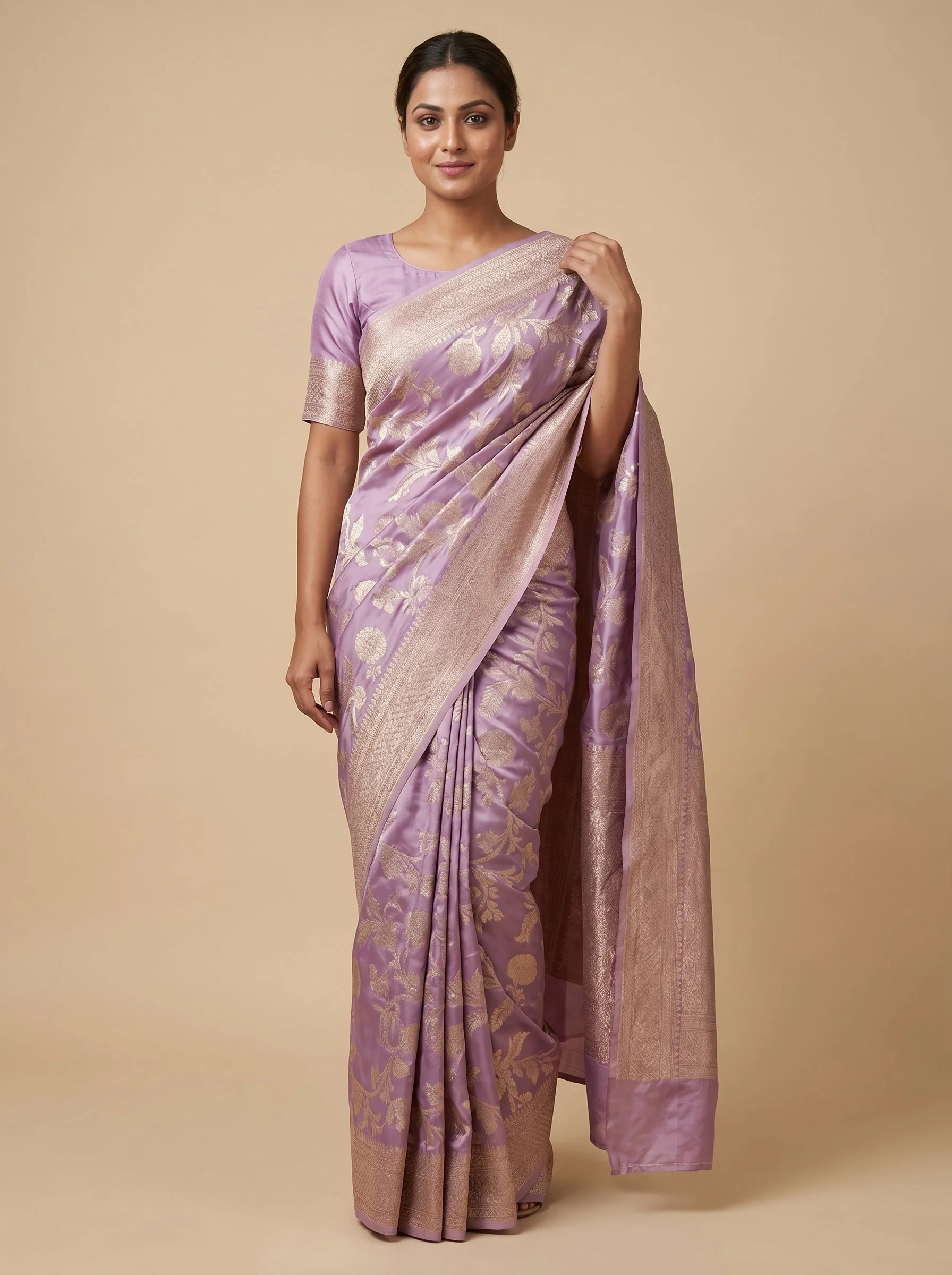 Lavender Airy Flow Handloom Saree