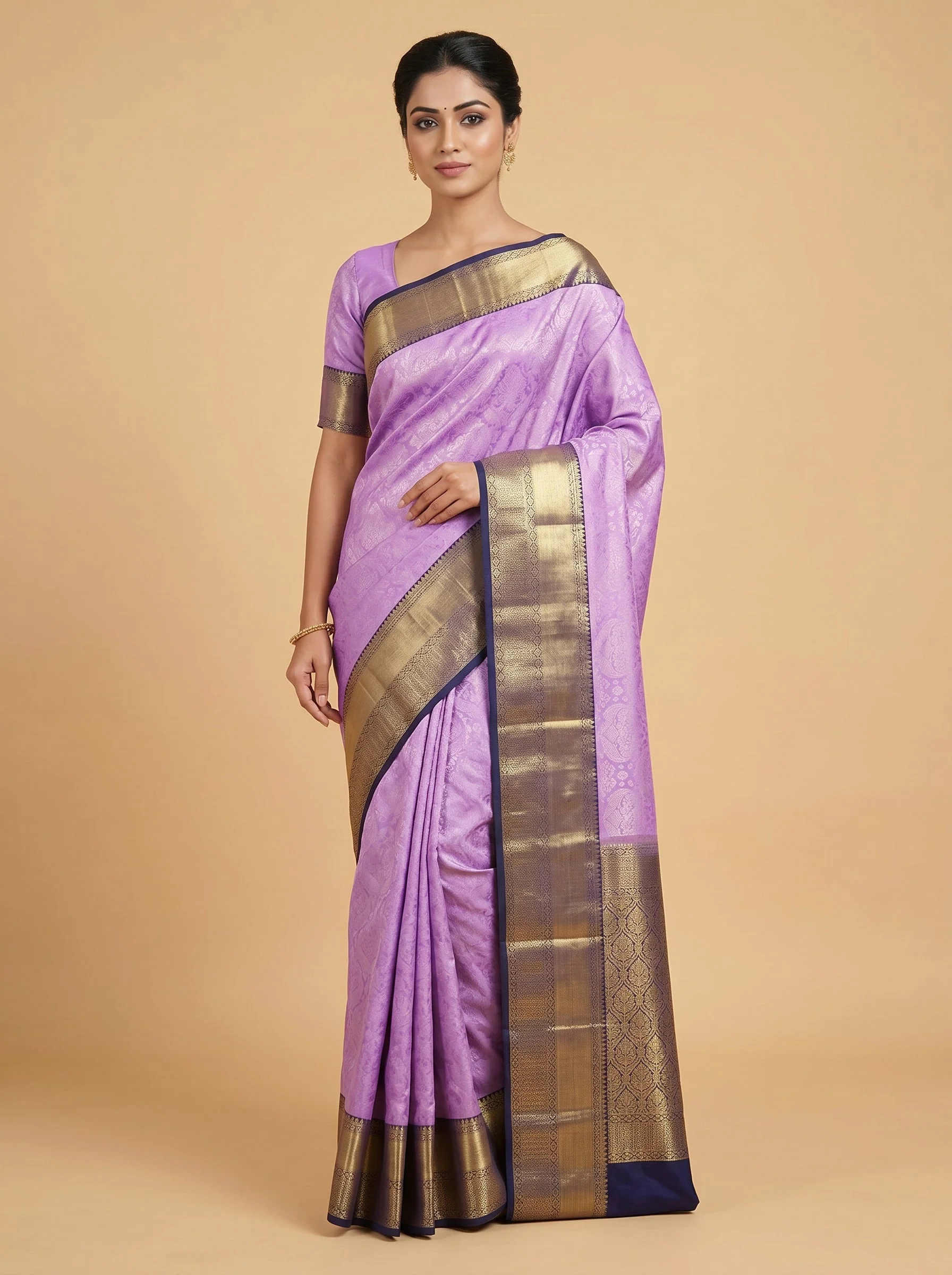 Lavender Bloom Handloom Saree
