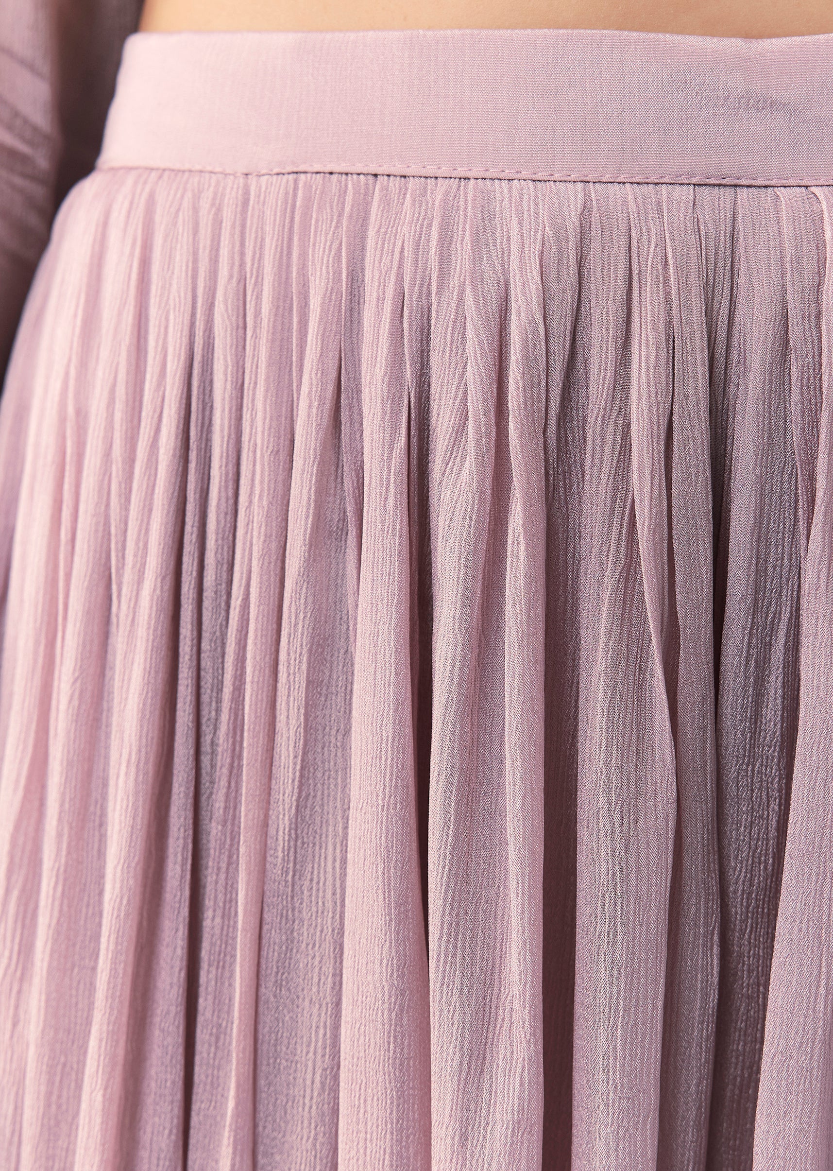 Lavender Chinon Palazzo Set With Sequins And Stone Work. - Image 6