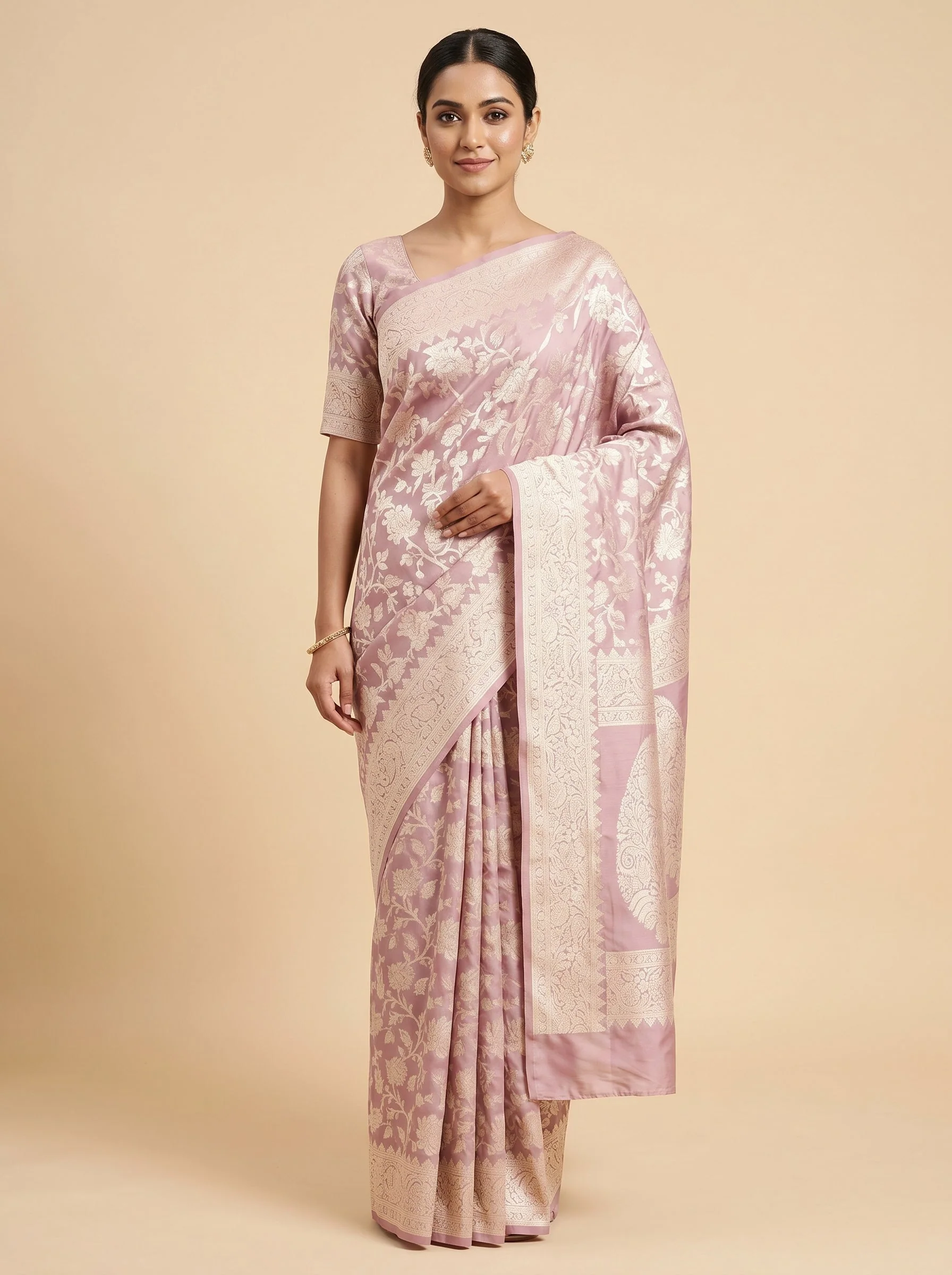 Lavender Light Whisper Handloom Saree