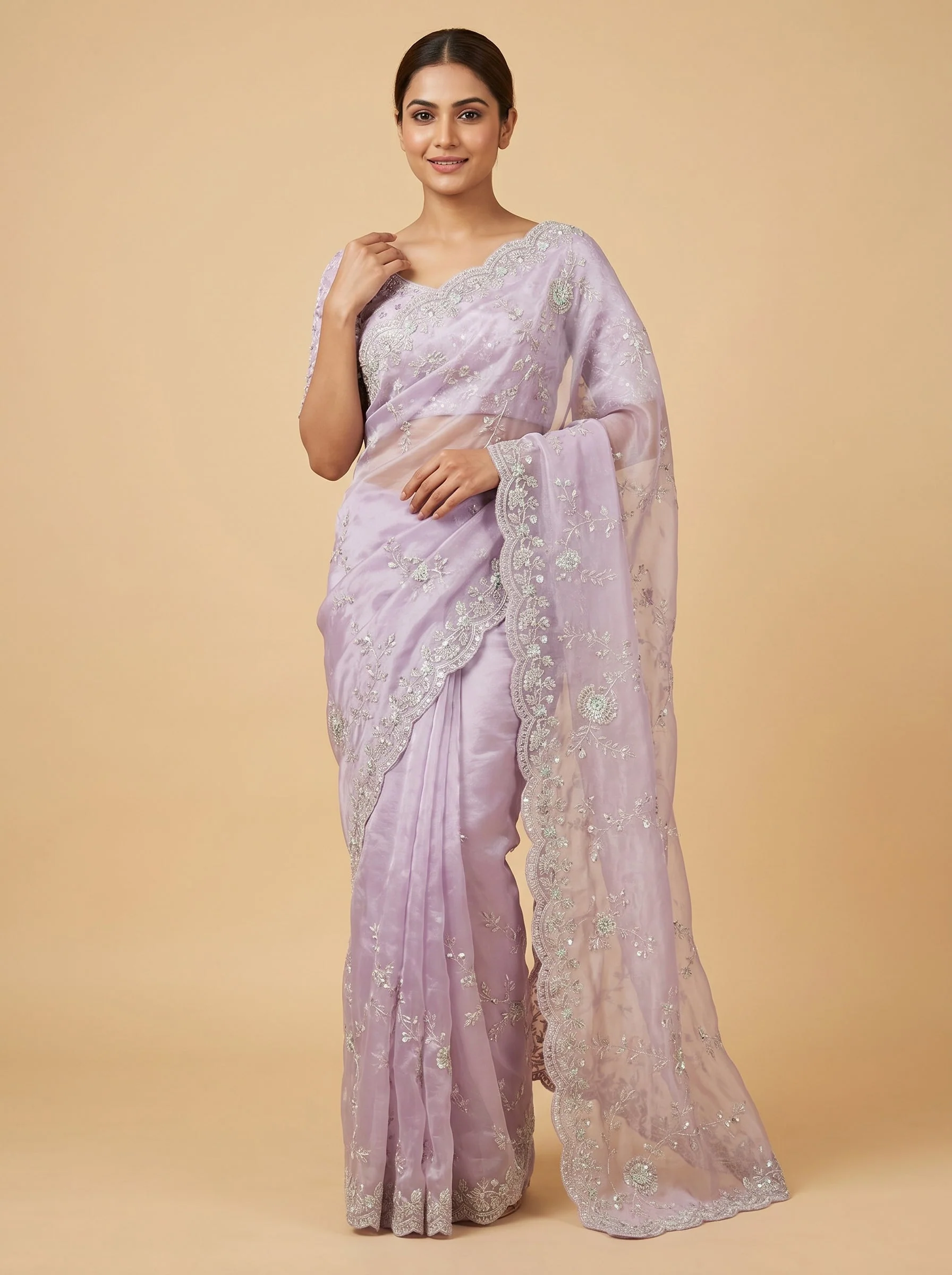 Lavender Muse Embroidered Saree