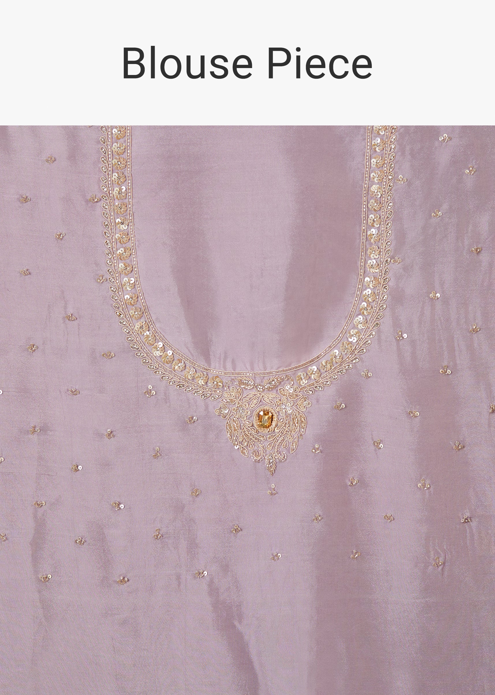 Lavender Satin Saree With Sequin And Bead Embroidery - Image 8