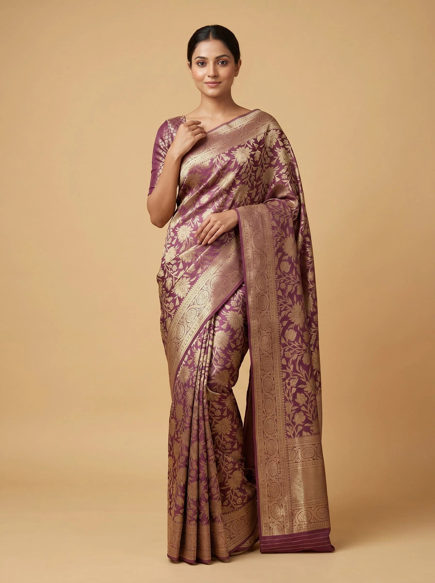 Lavender Soft Loom Handloom Saree