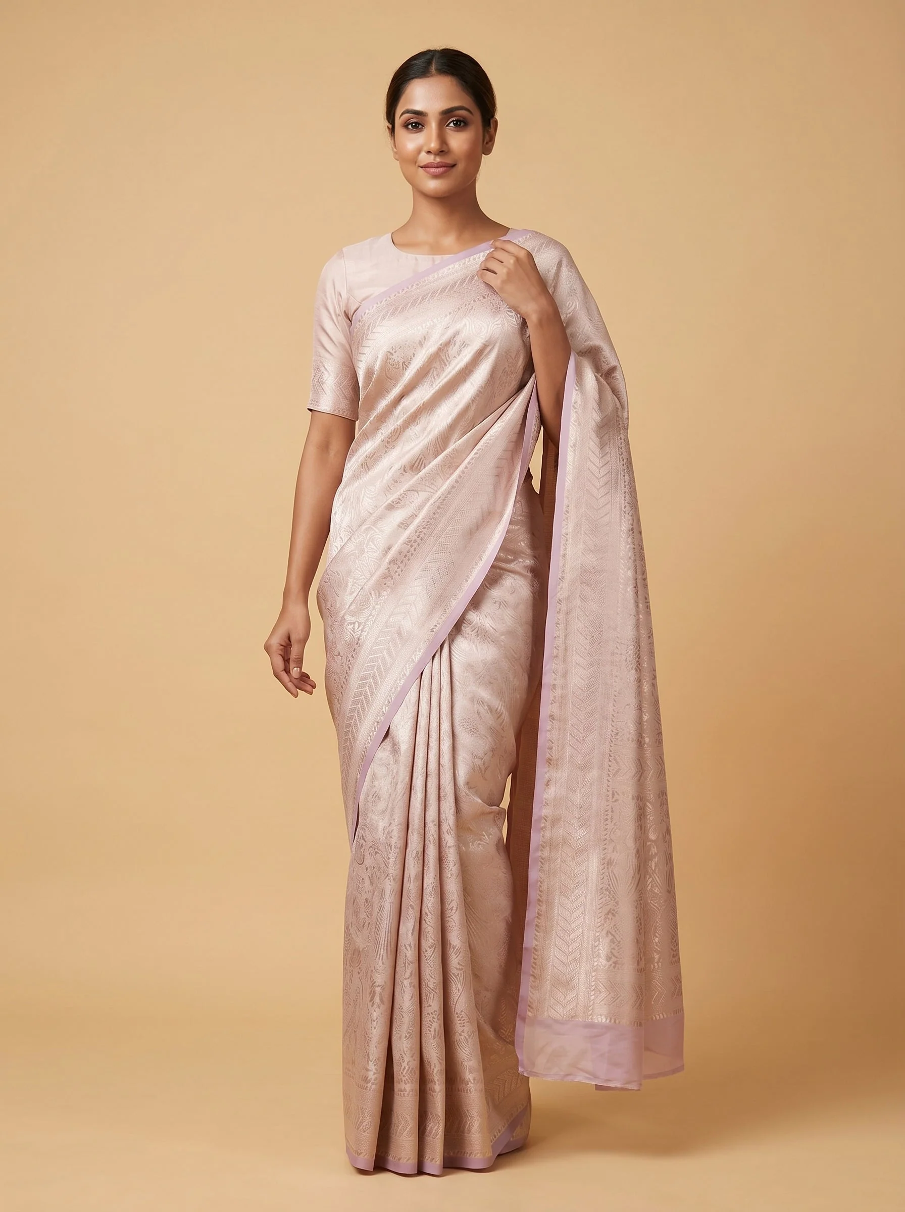 Lavender Soft Whisper Handloom Saree