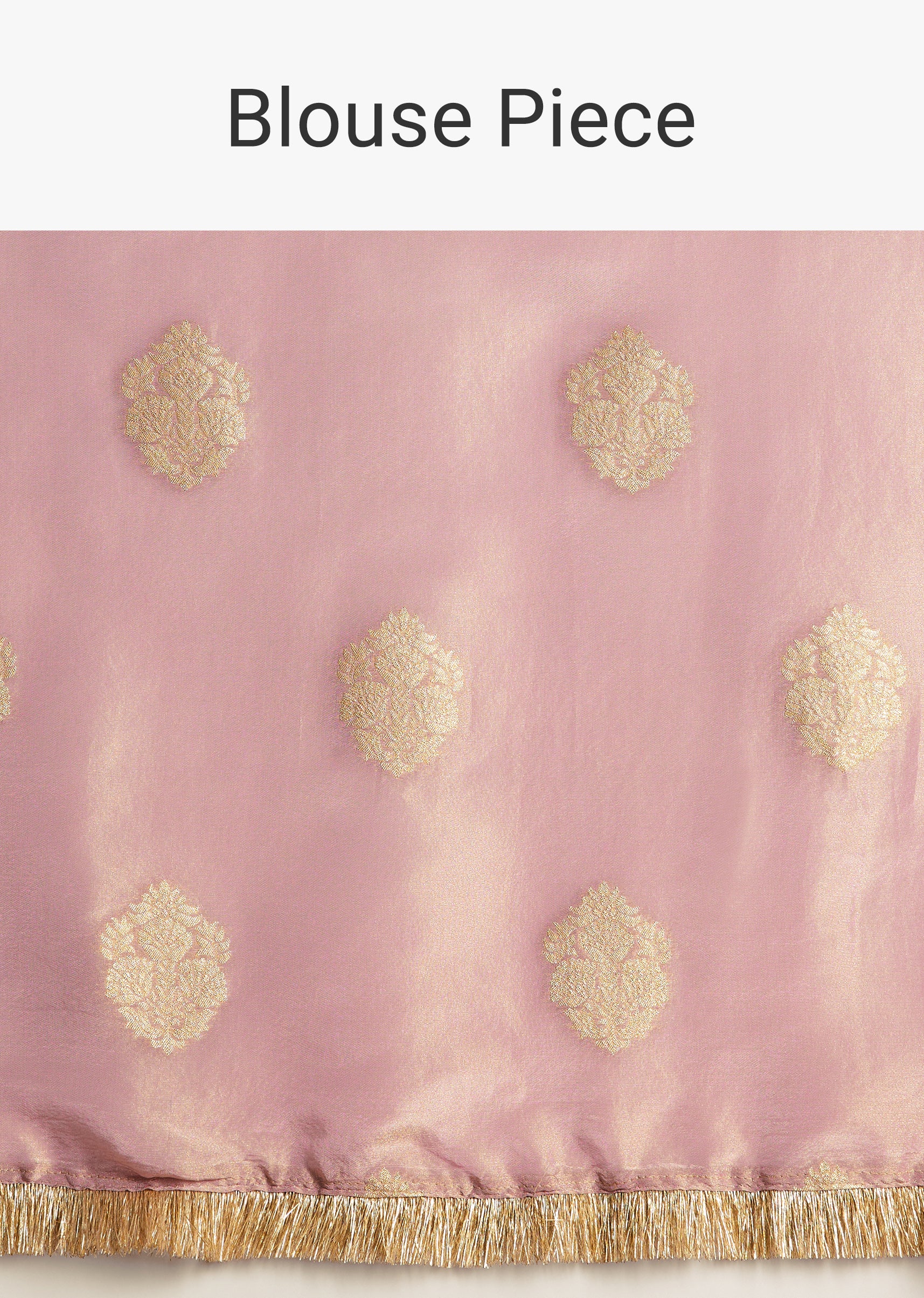Lavender Tissue Silk Saree With Zari Frill Lace Border - Image 10