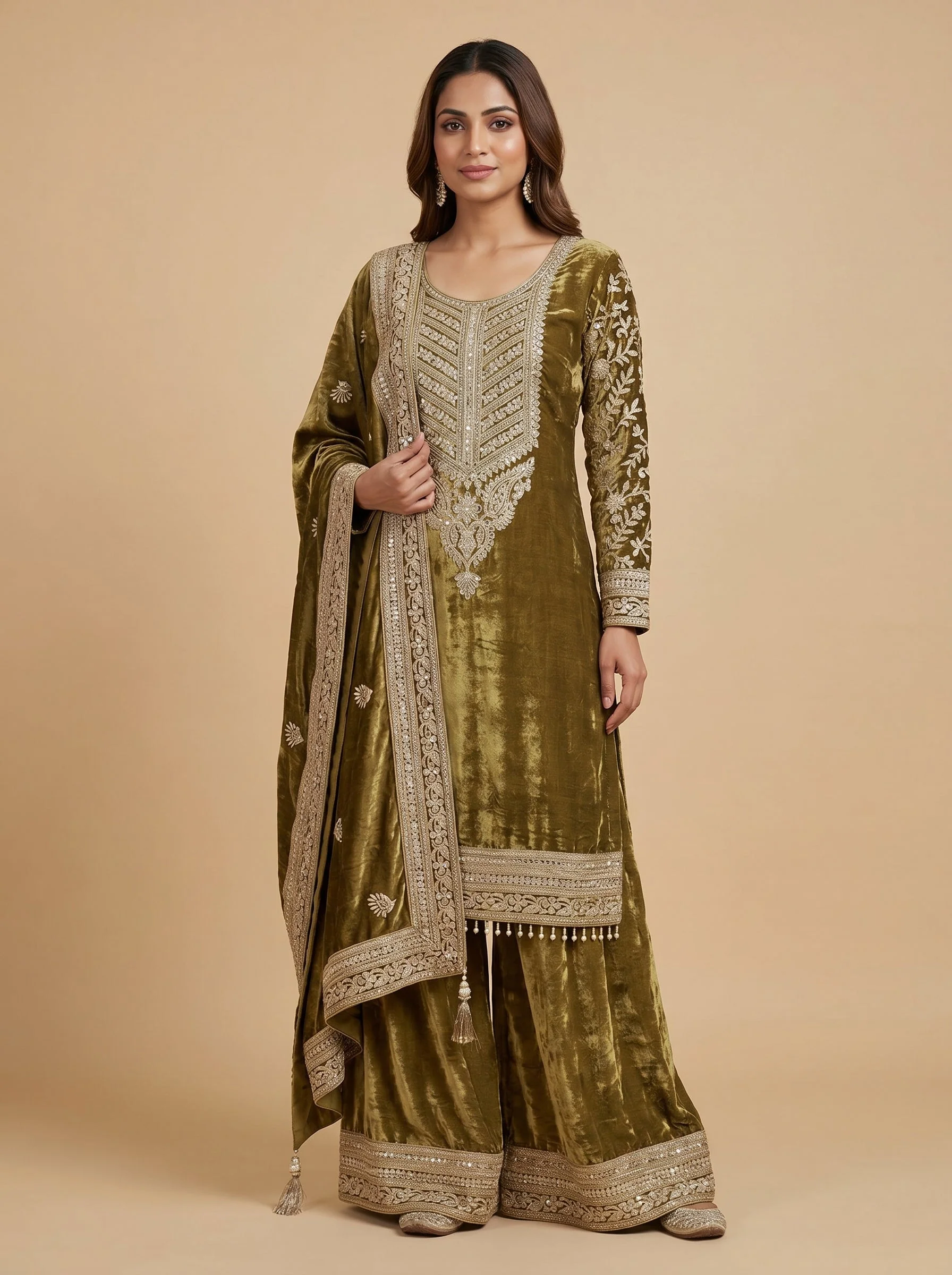 Leaf Green Palazzo Set