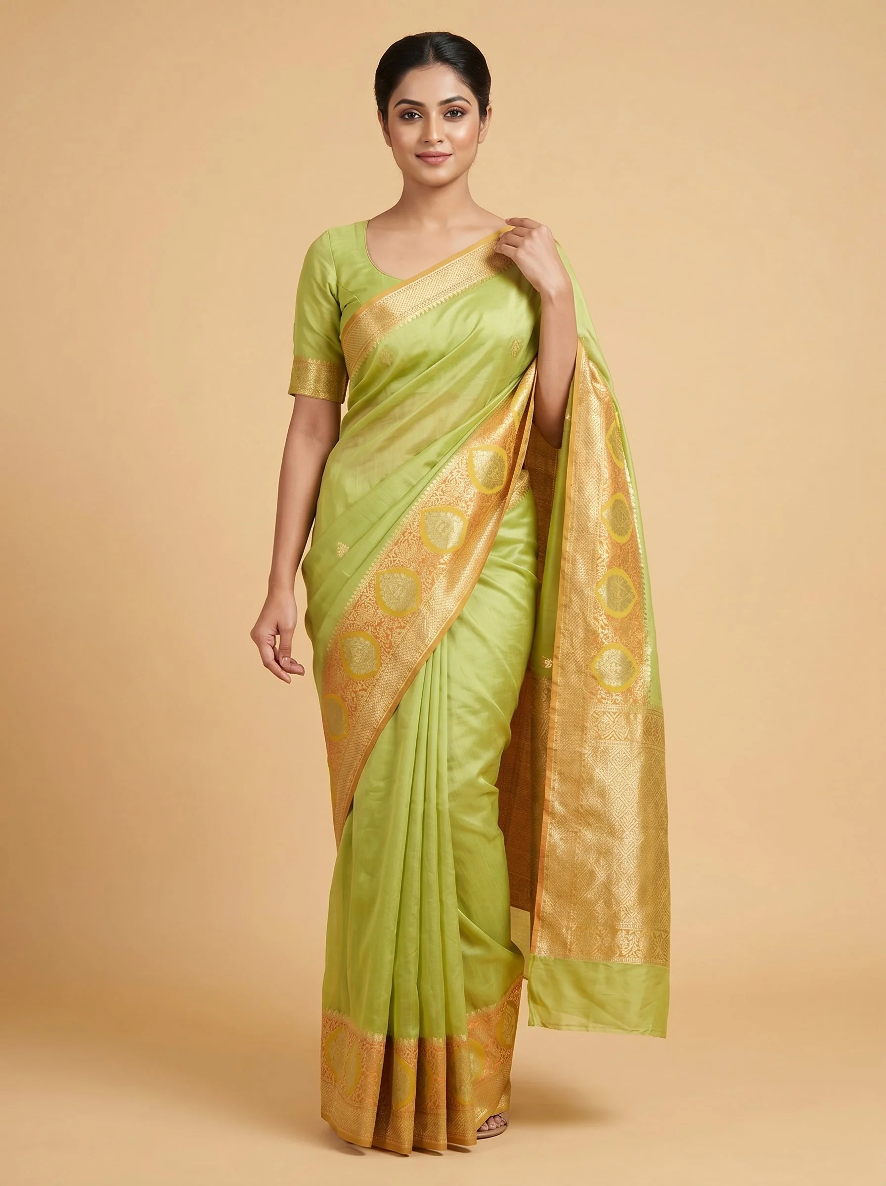 Lemon Bright Drape Handloom Saree