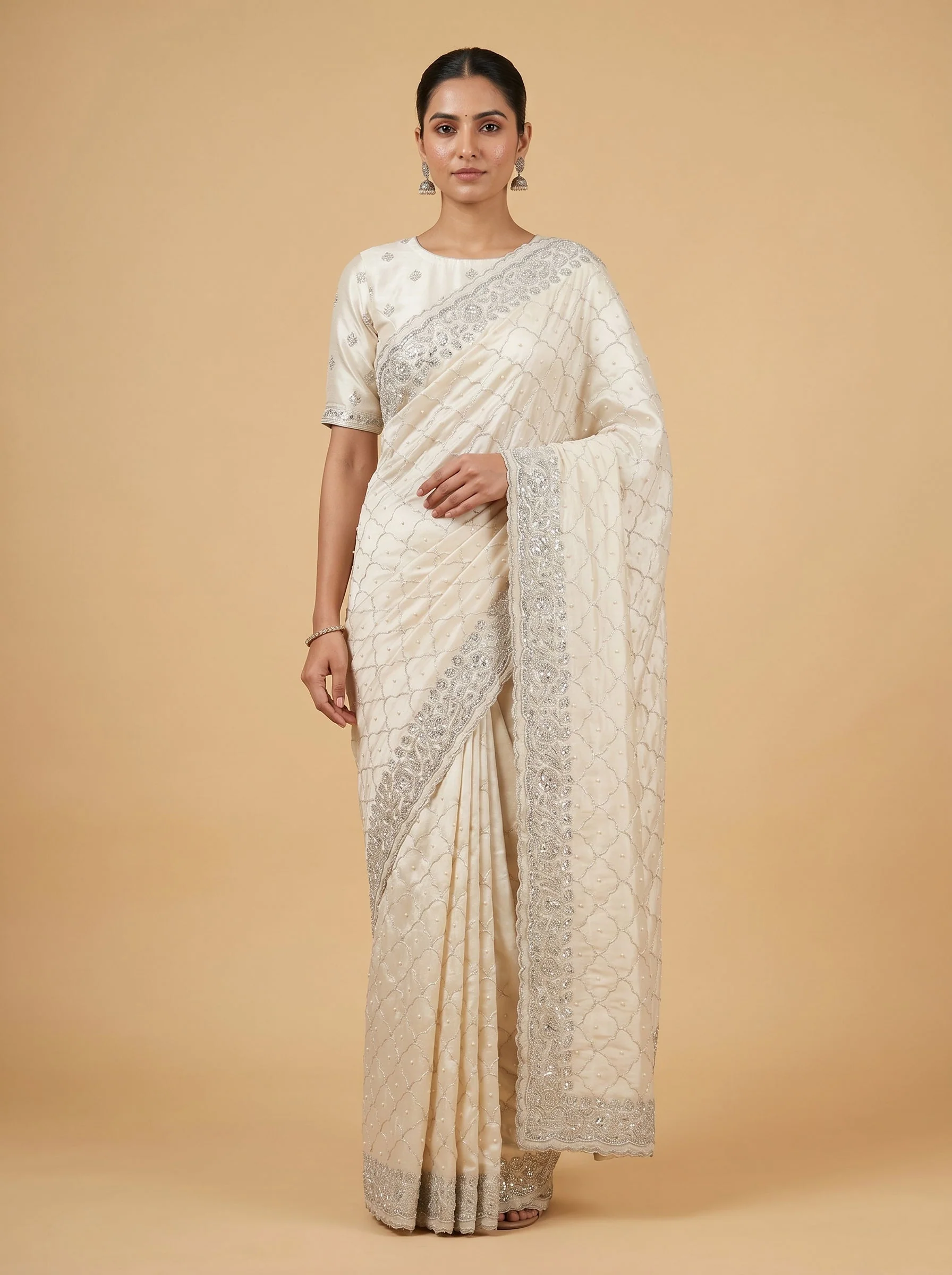 Lemon Citrus Embroidered Saree