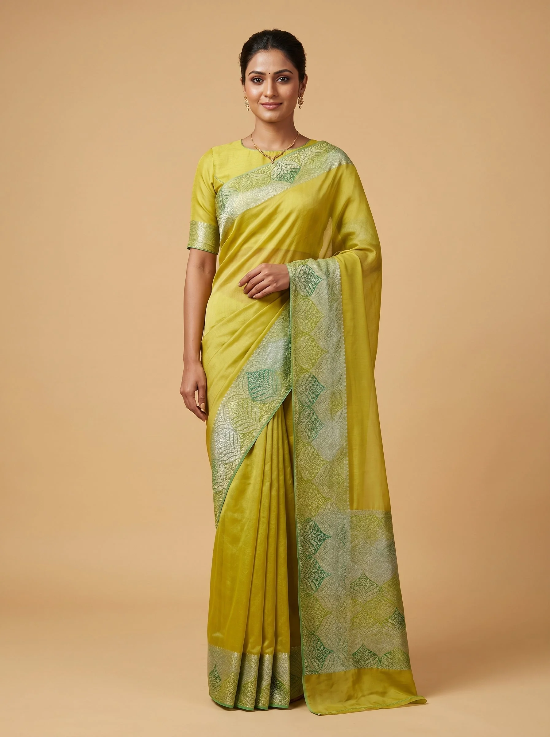 Lemon Fresh Tone Handloom Saree