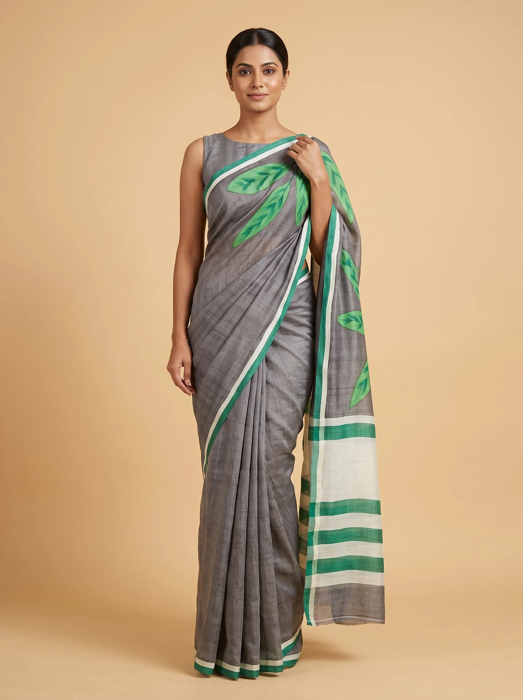 Light Brown Earthy Tone Handloom Saree