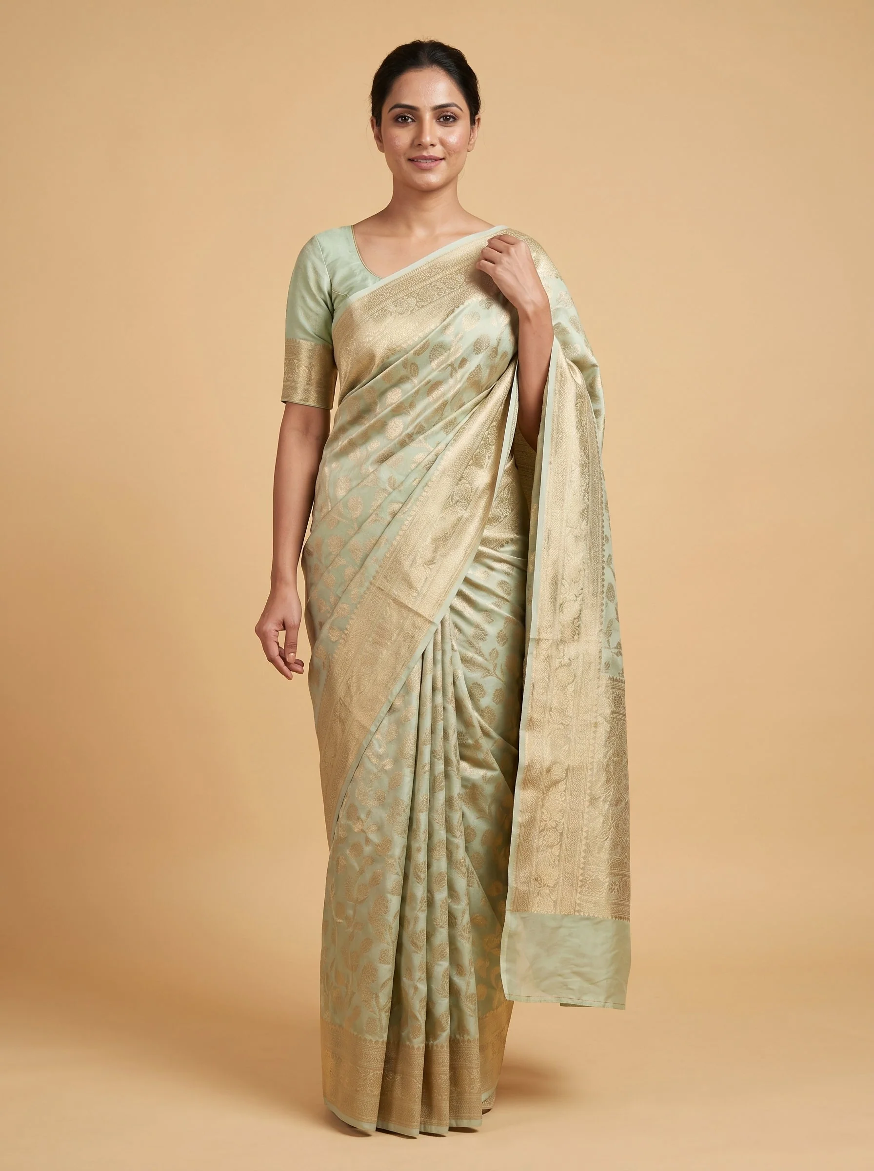 Light Green Breezeflow Handloom Saree