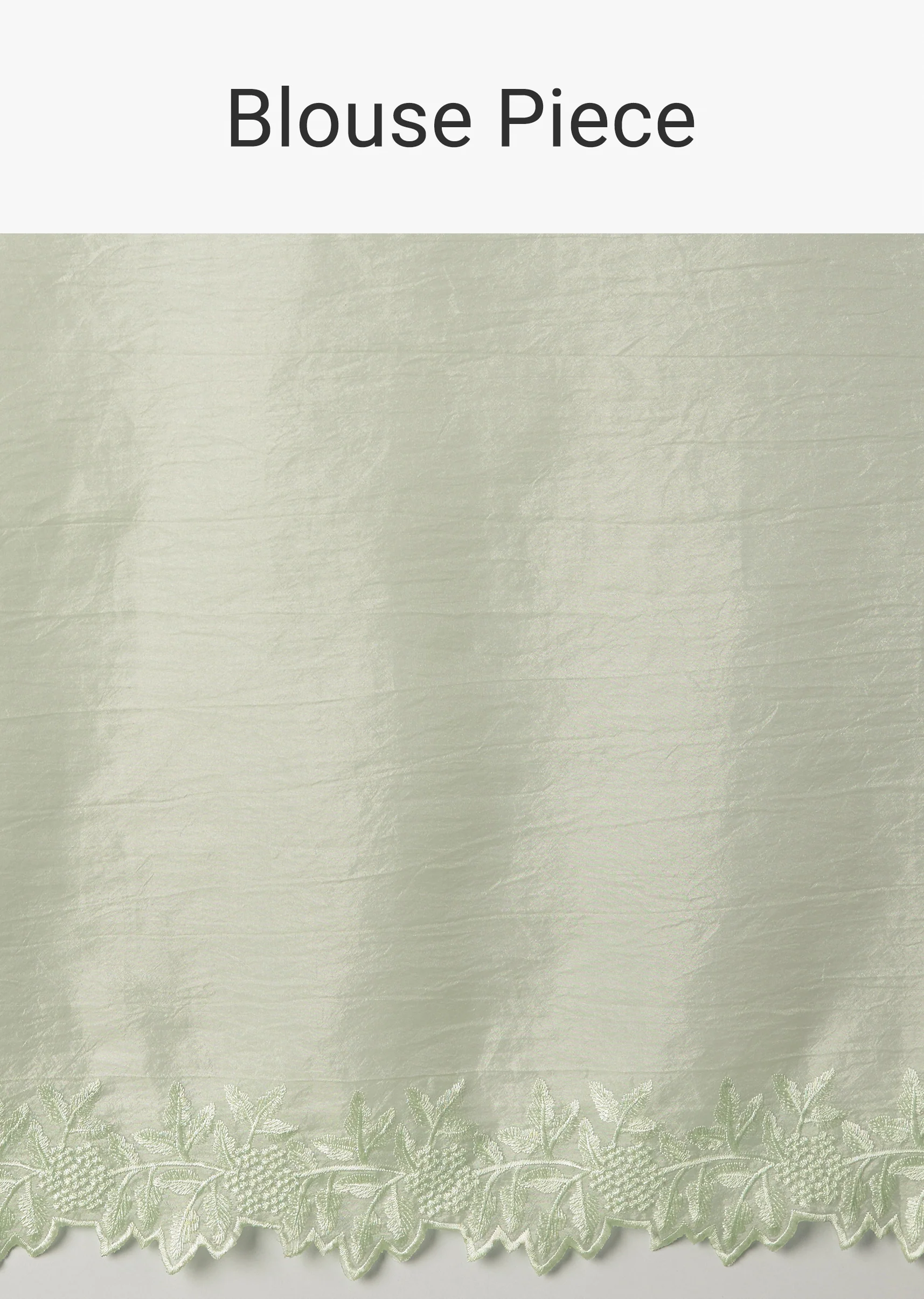 Light Green Crushed Tissue Saree With Resham Embroidered Border - Image 9