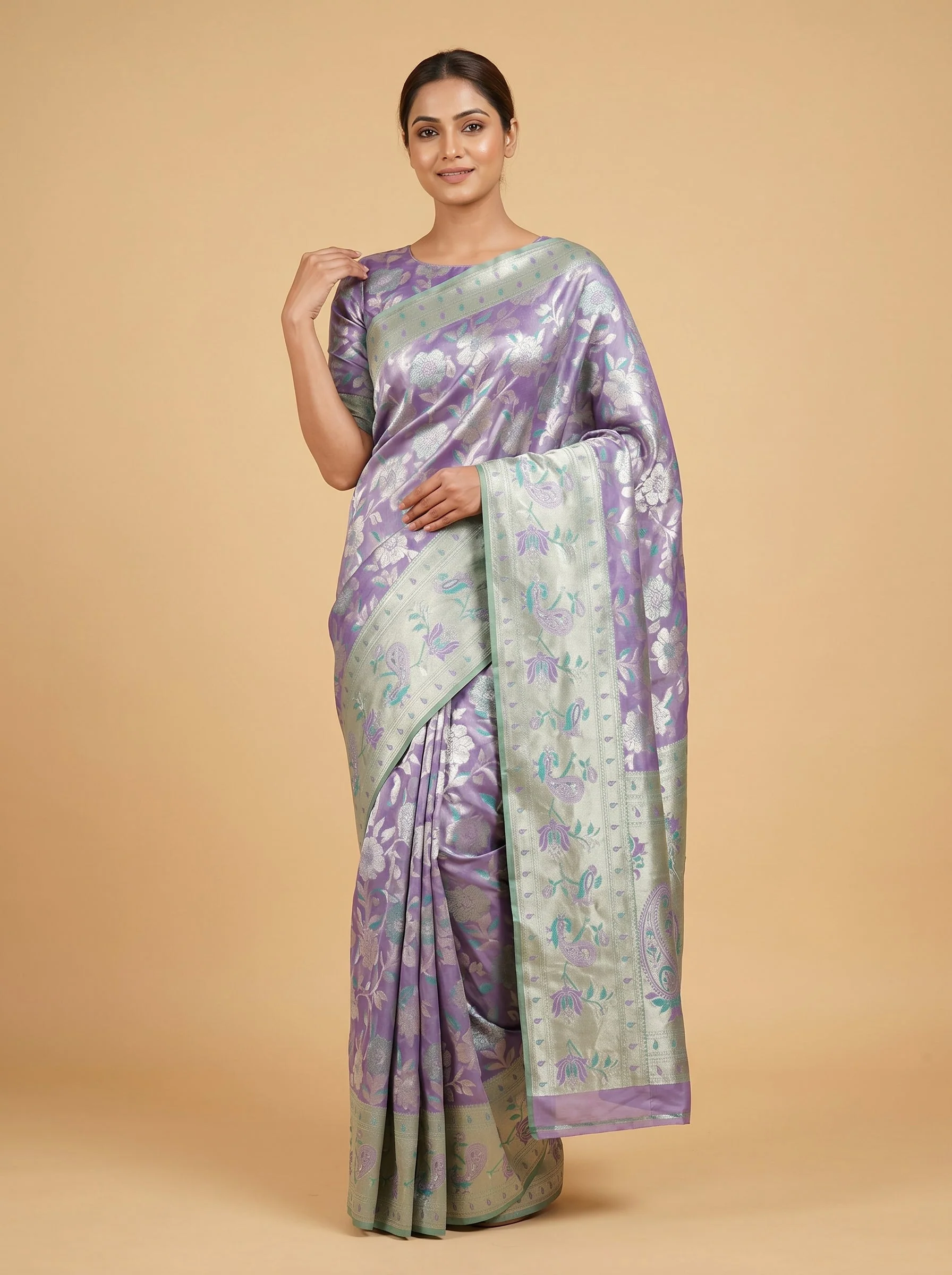 Light Mauve Dream Handloom Saree
