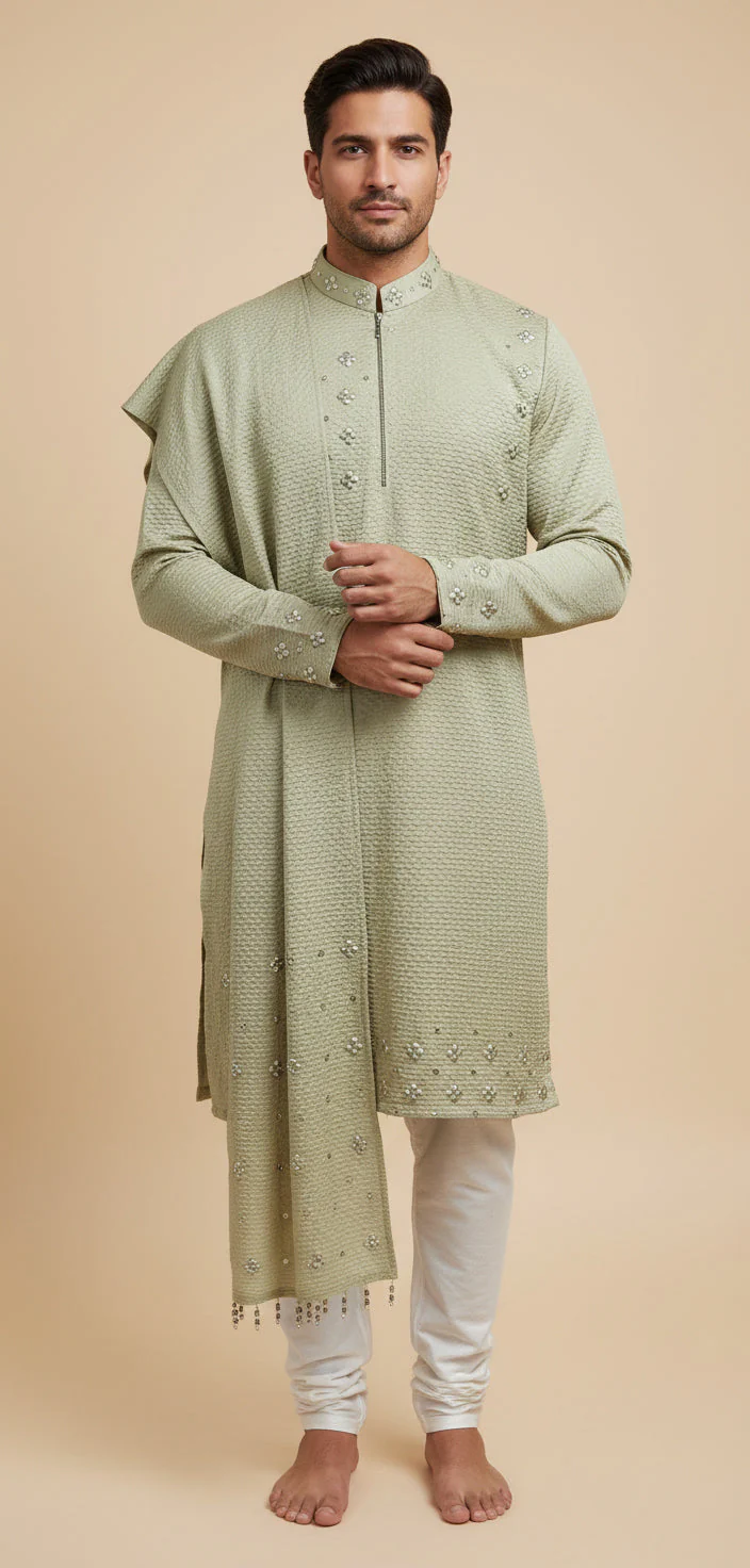 Lime Green Kurta Set - Image 2
