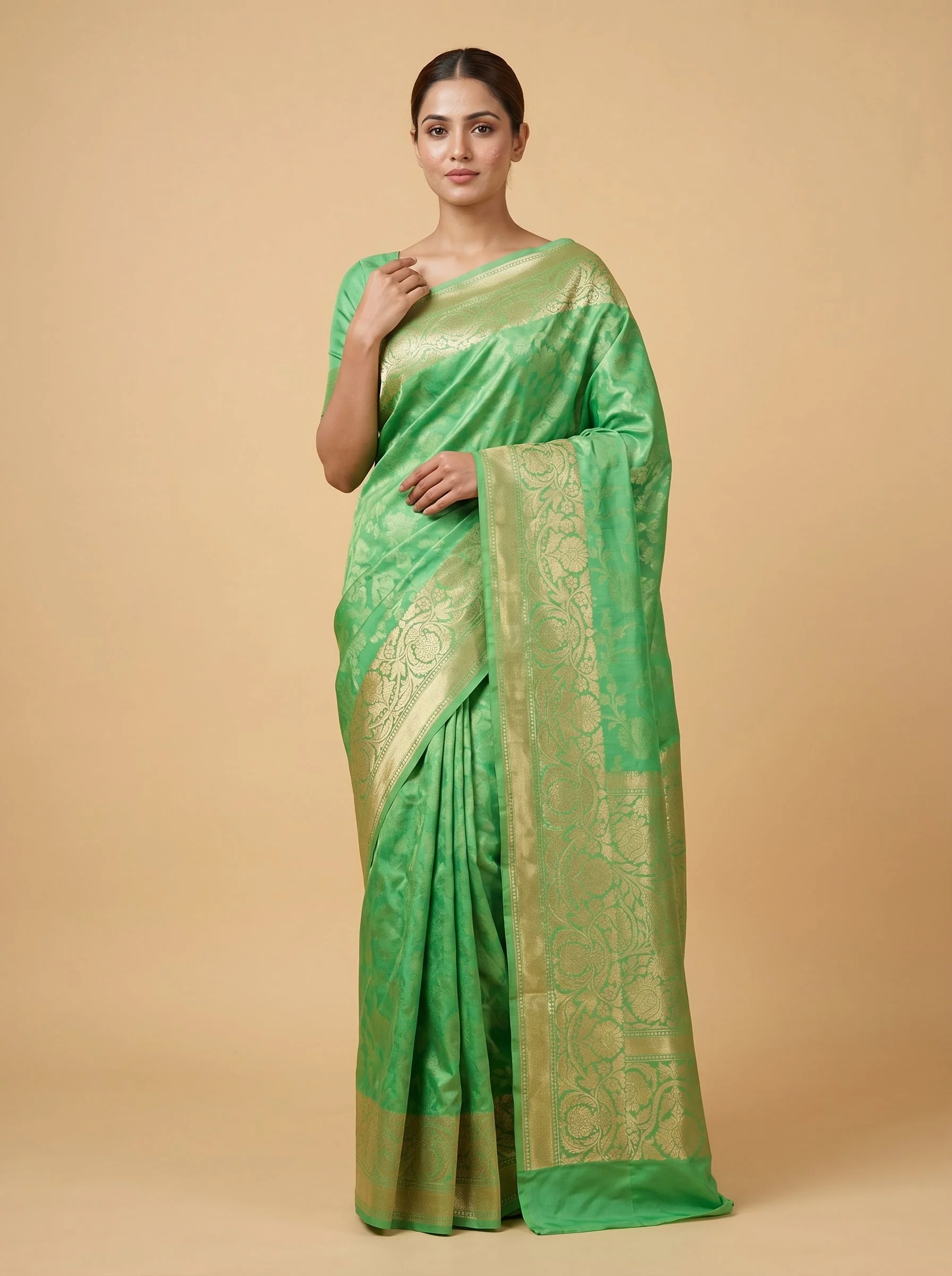 Lime Handloom Saree