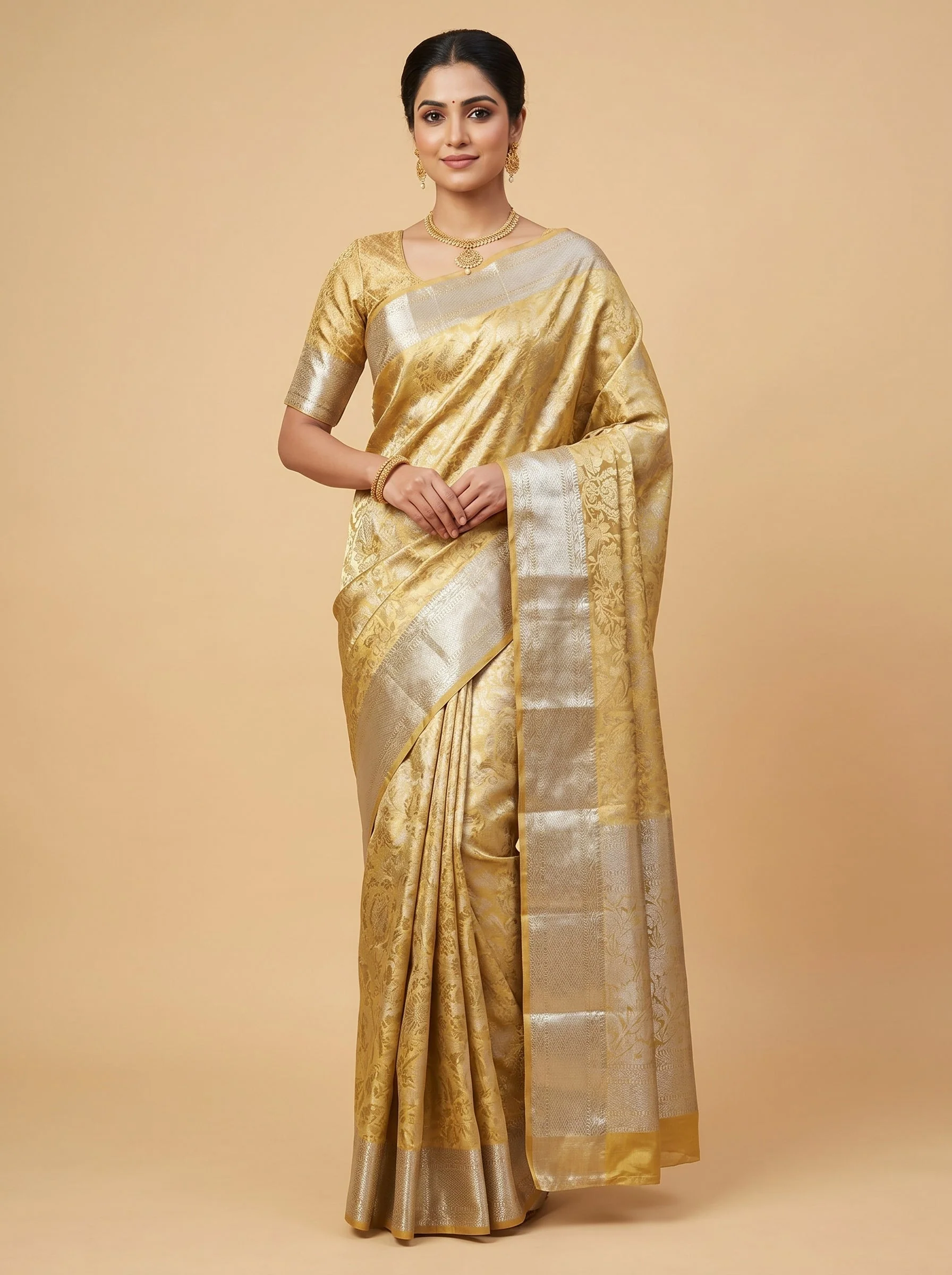 Luxe Gold Elegance Handloom Saree