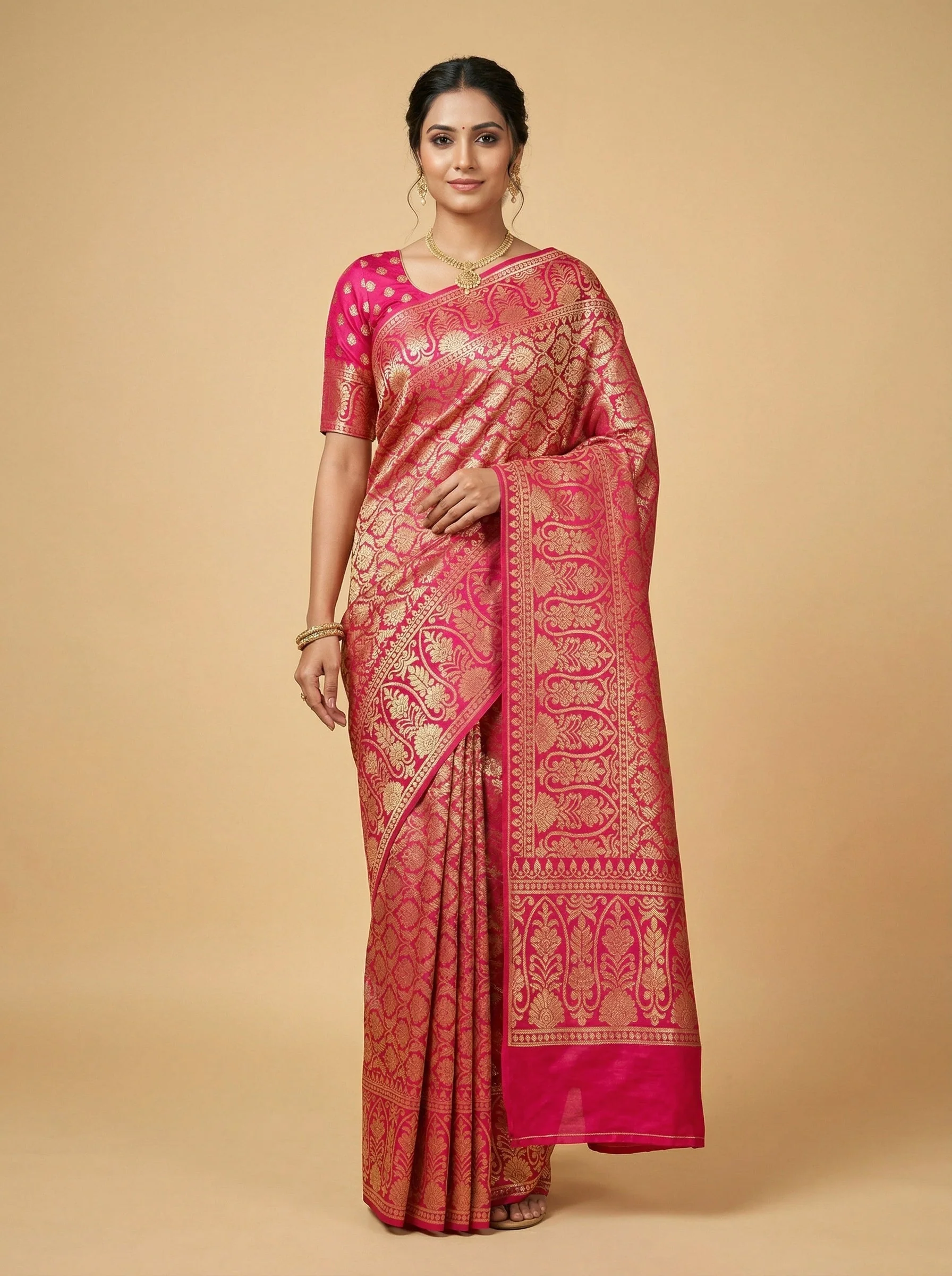 Magenta Audacious Embroidered Saree