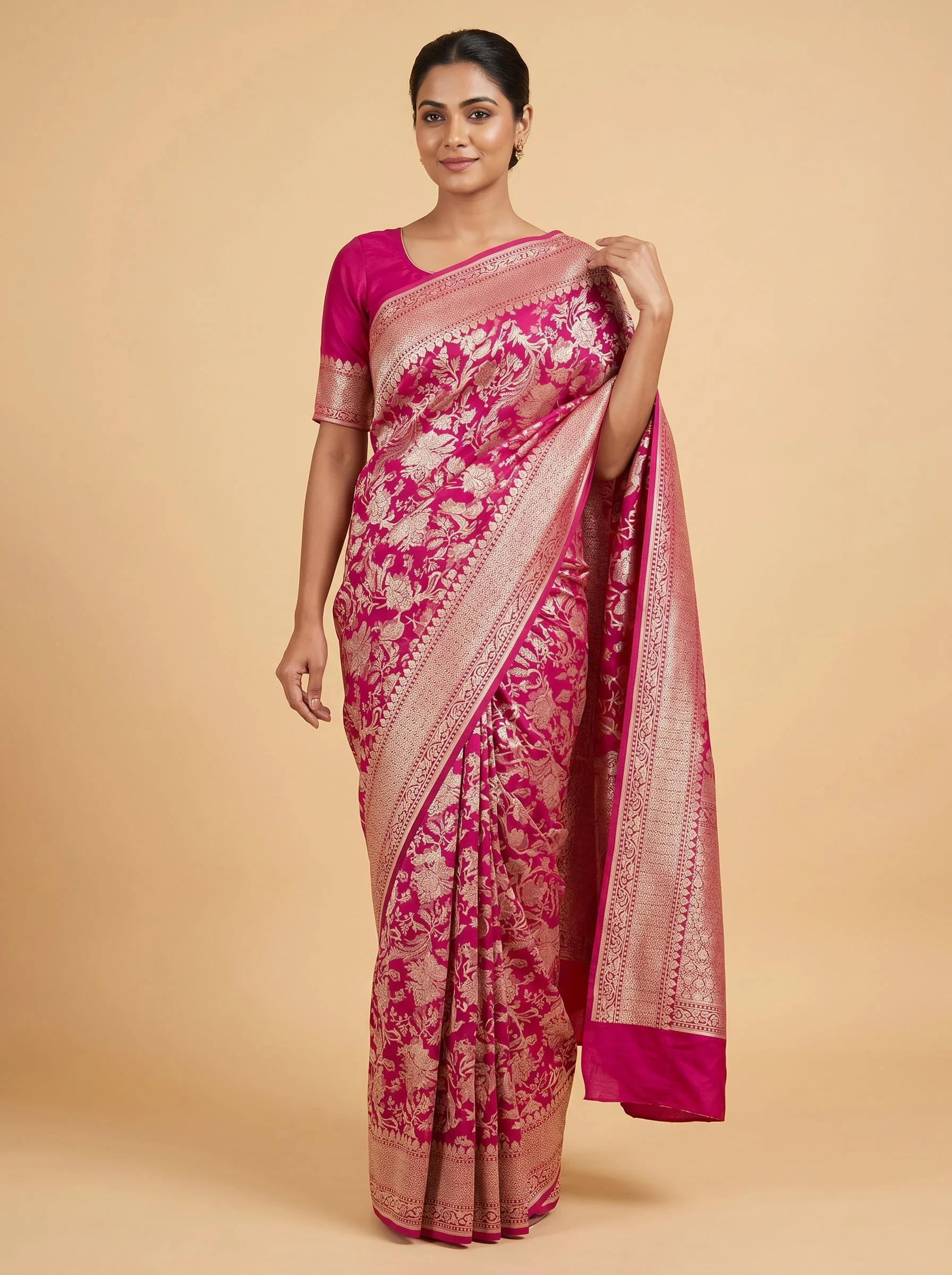 Magenta Bold Statement Handloom Saree