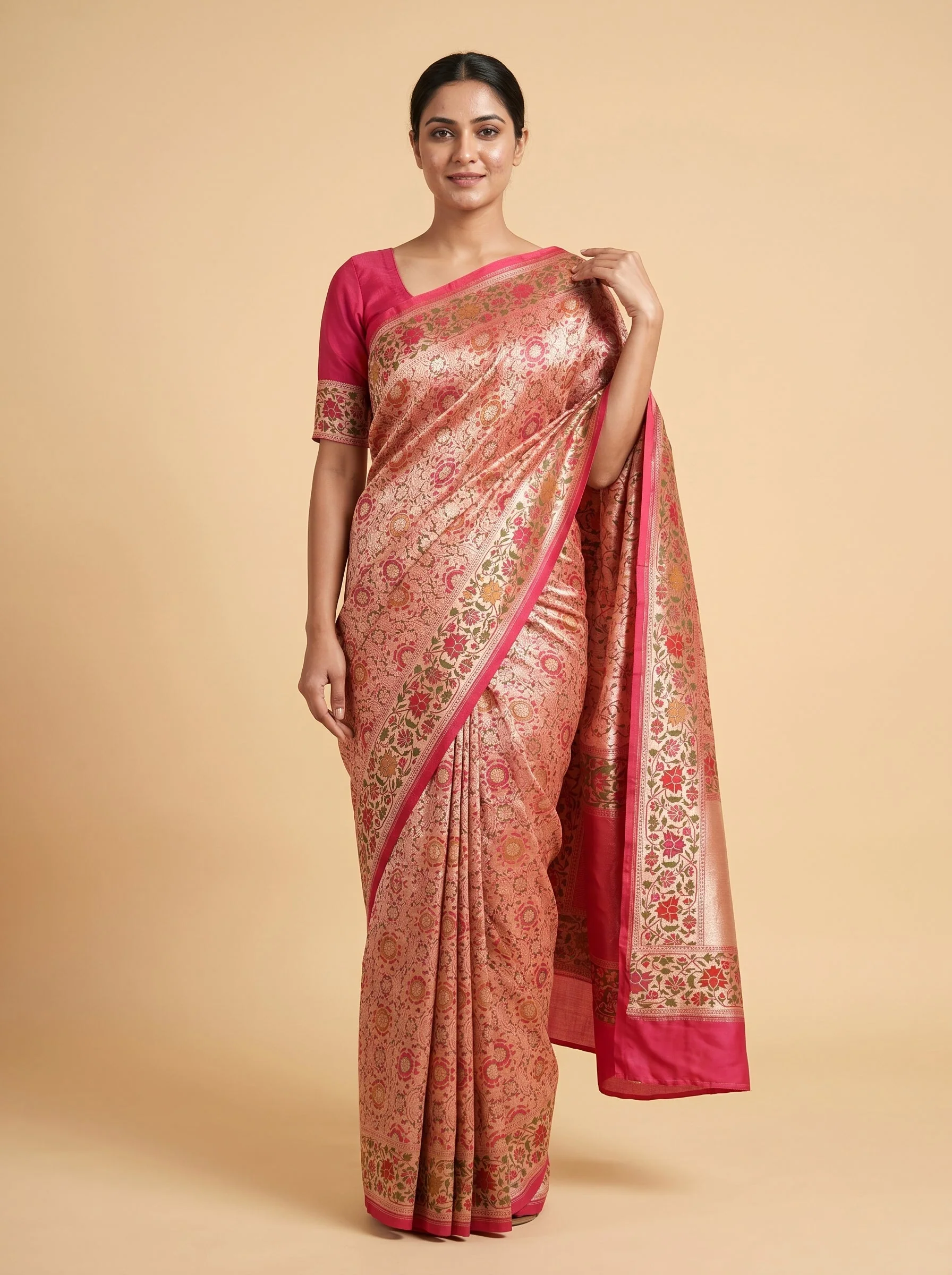 Magenta Bright Handloom Saree