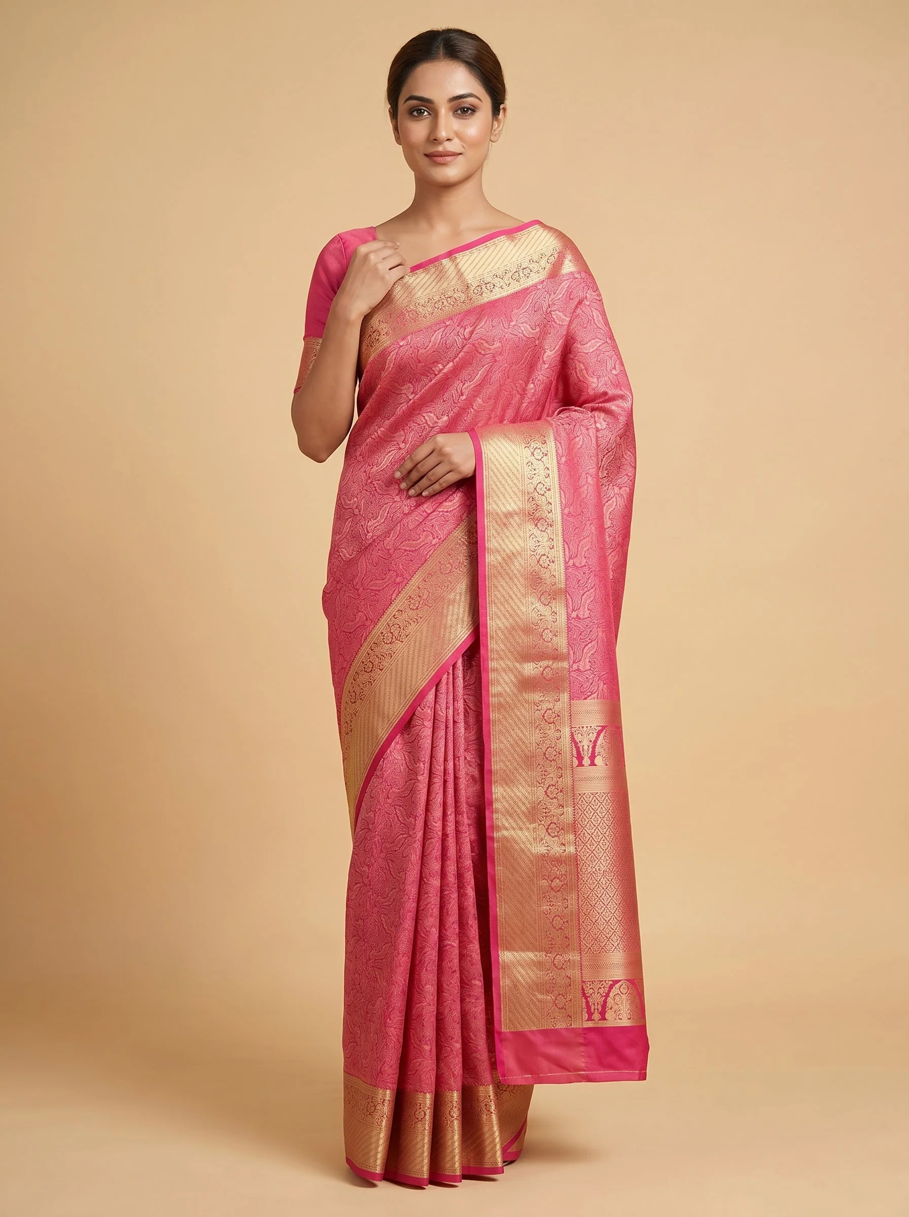 Magenta Fuchsia Glow Handloom Saree